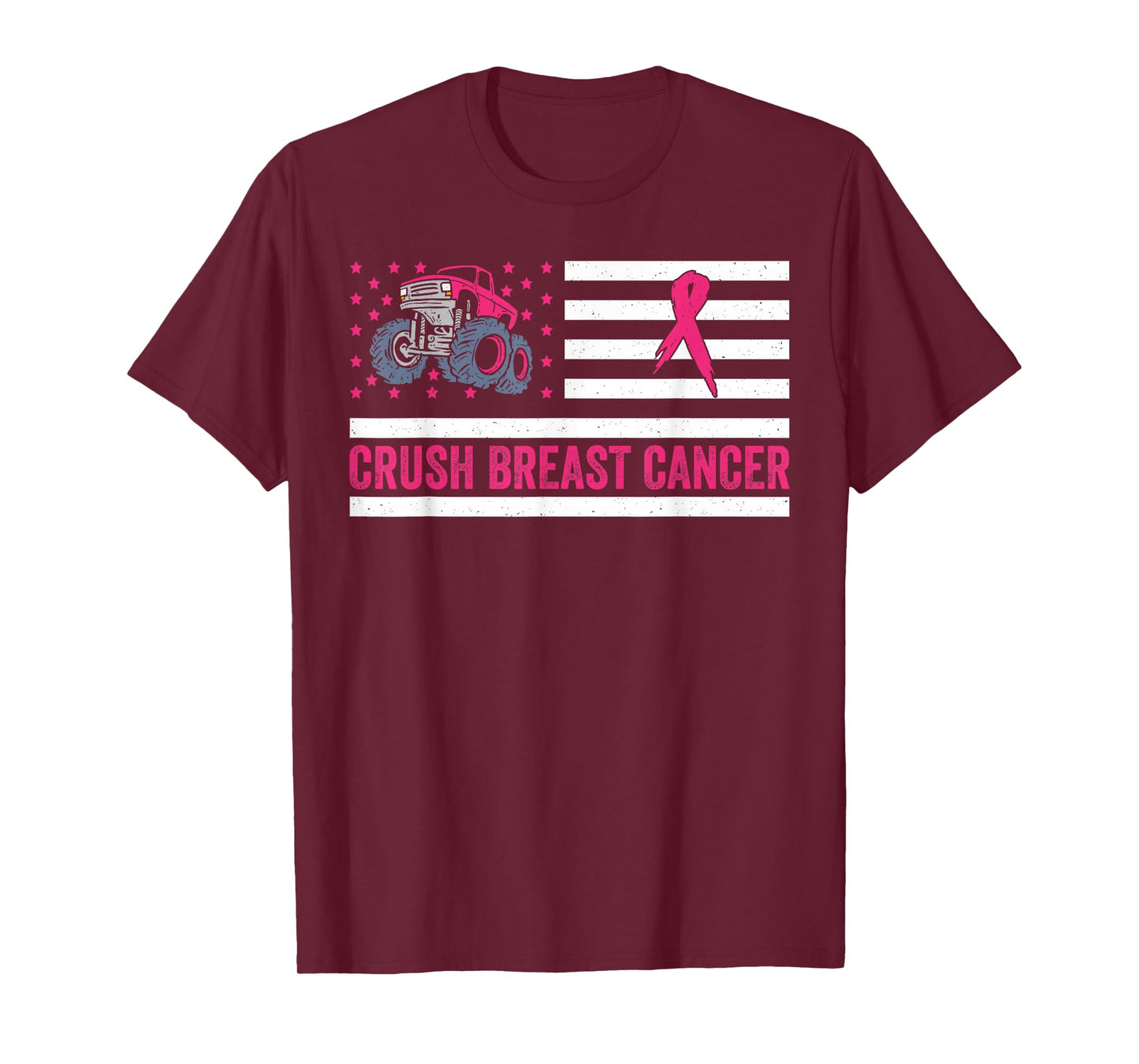 Crush Breast Cancer Awareness Truck Design T-Shirt