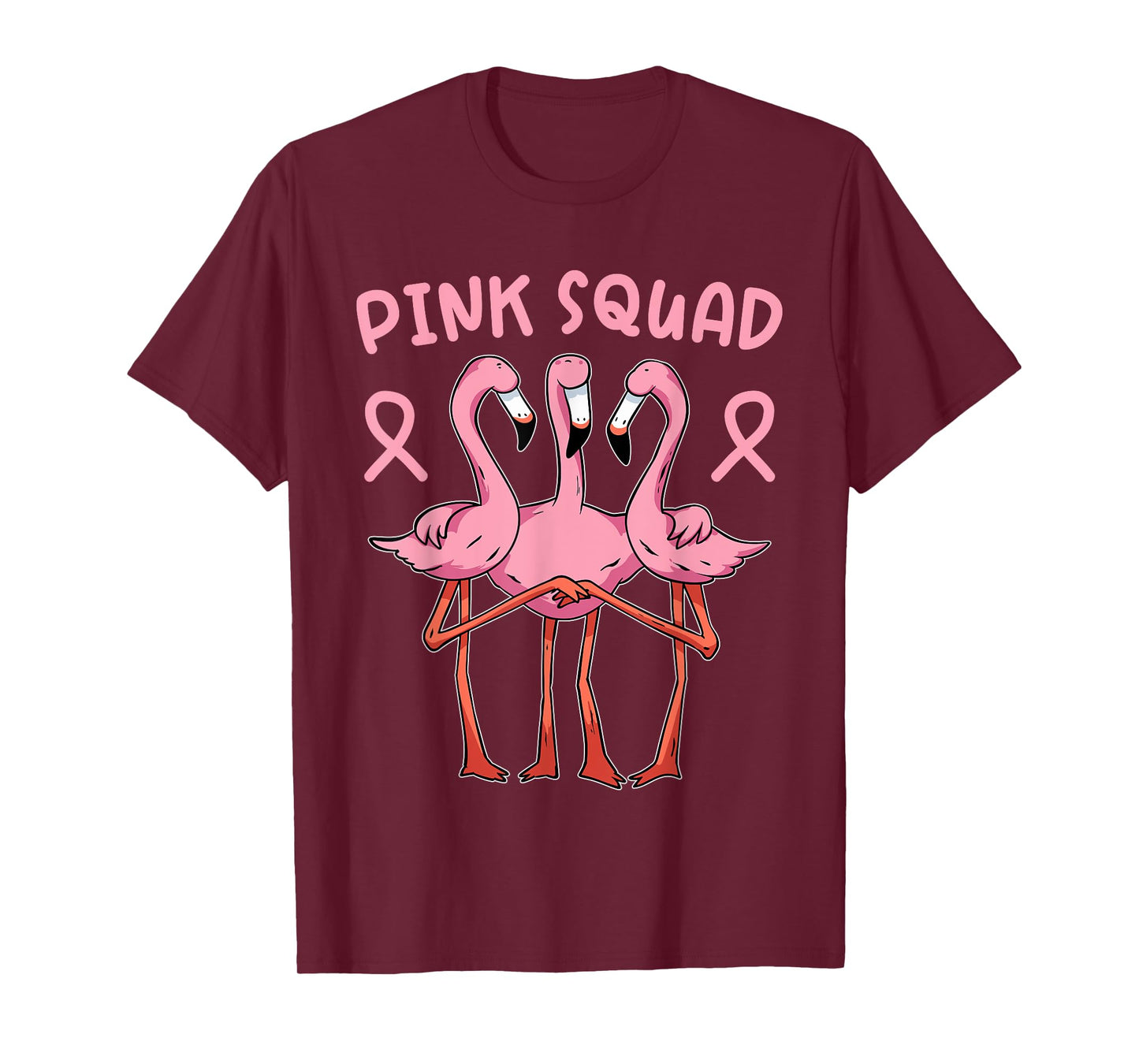 Flamingo Breast Cancer Family Matching Pink Support Squad T-Shirt