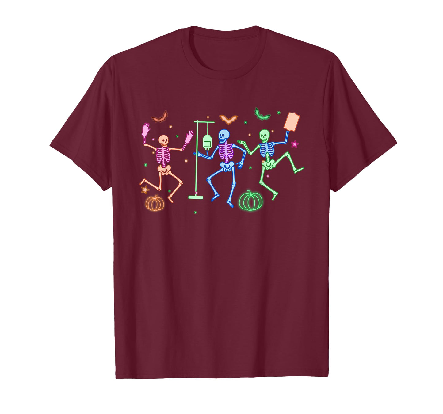 Funny Nurse Skeleton Halloween Healthcare Crew Skeleton T-Shirt