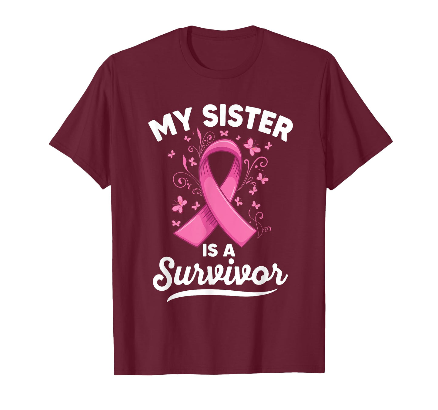 My sister is a survivor Support Breast Cancer Awareness T-Shirt