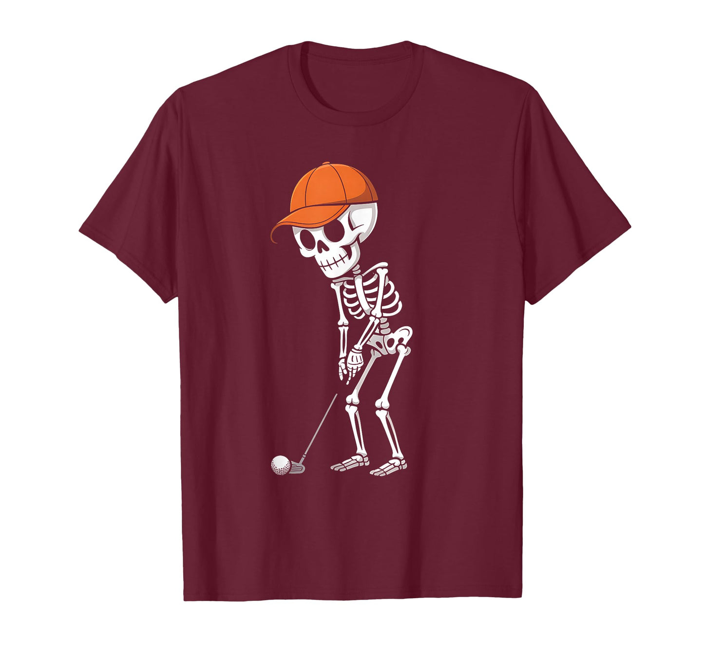 Skeleton Golf Halloween Golfer Golf Player Funny Men Dad T-Shirt