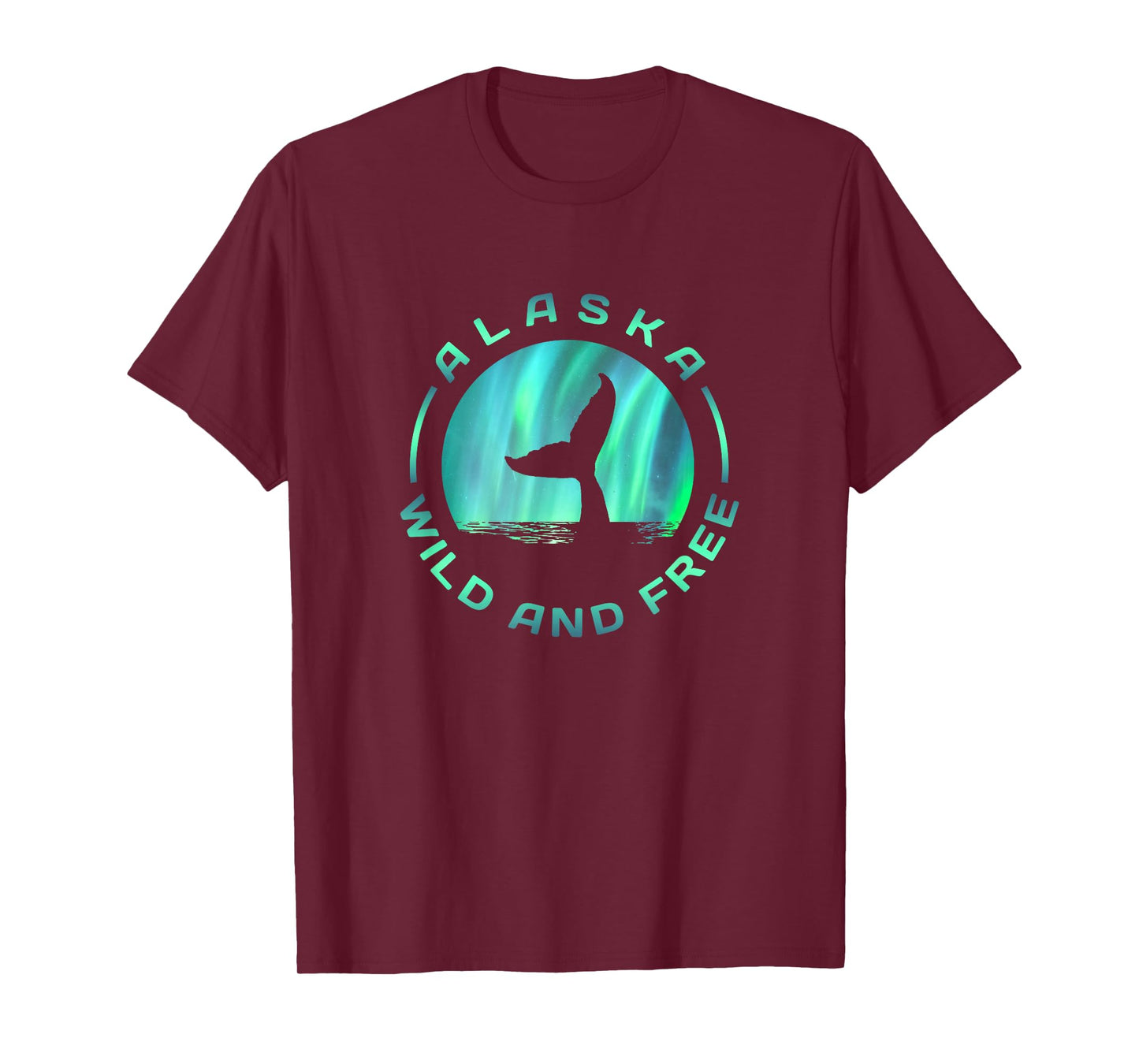 Alaska - Whale With Northern Lights - Wild and Free T-Shirt