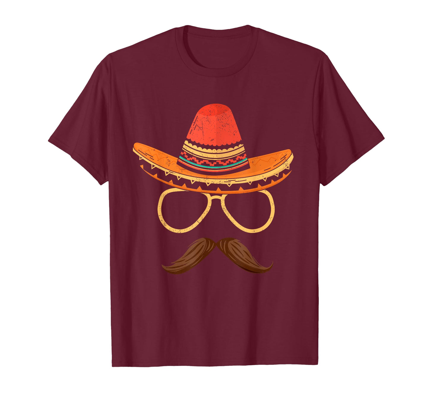 Sombrero Face Cinco De Mayo Mexican Fiesta Party Men Boy Dad T-Shirt