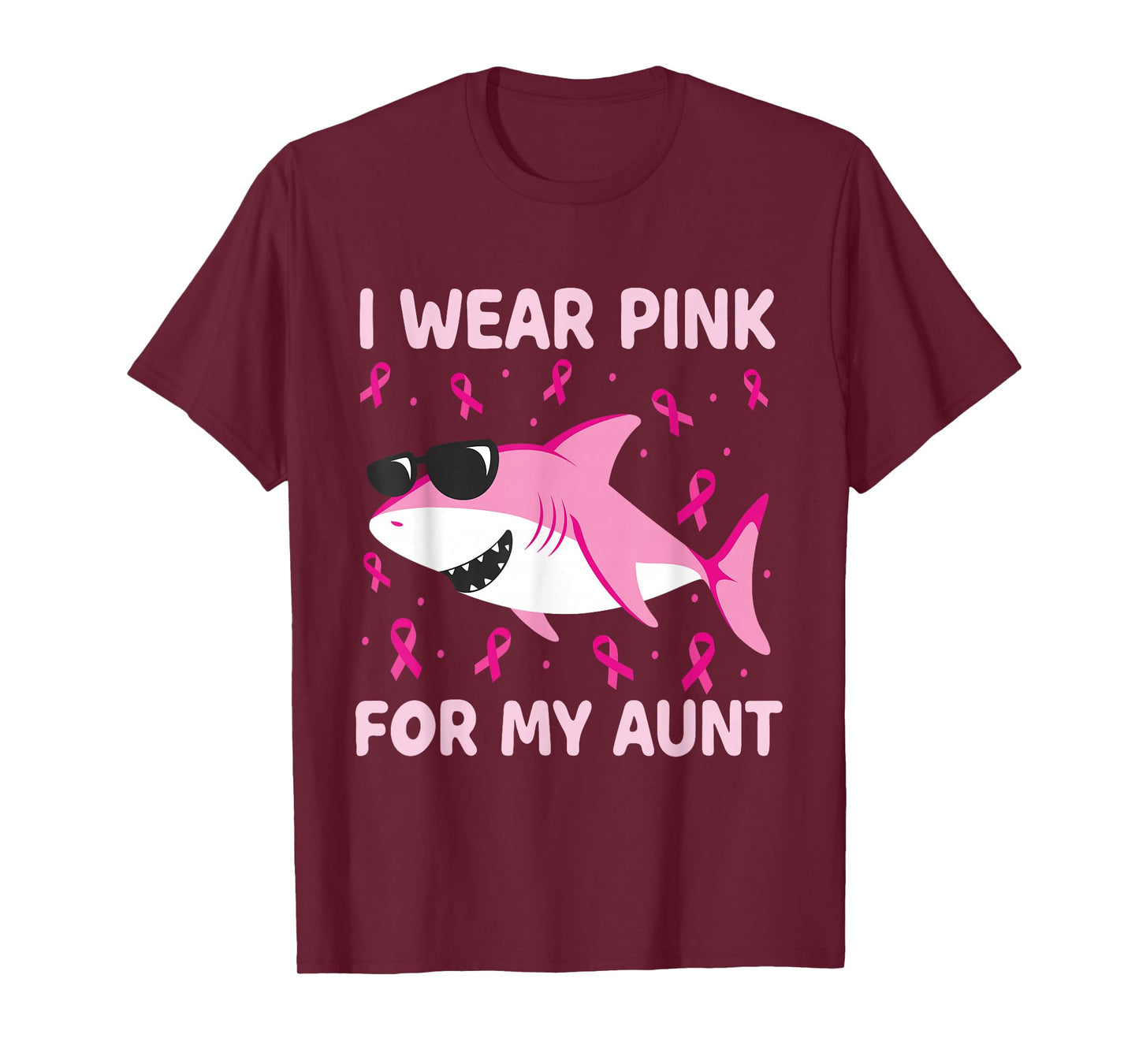 Shark I Wear Pink For My Aunt Breast Cancer Kids Boy T-Shirt