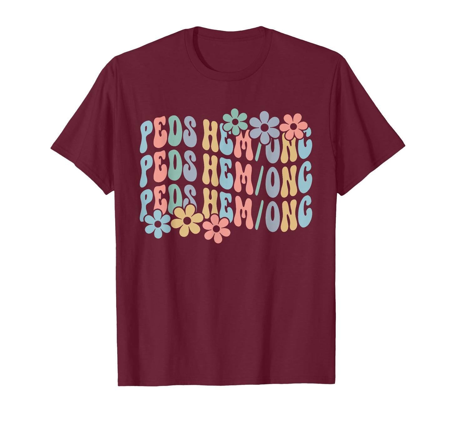 Retro Pediatric Hematology Oncology Boho Cancer Nurse T-Shirt