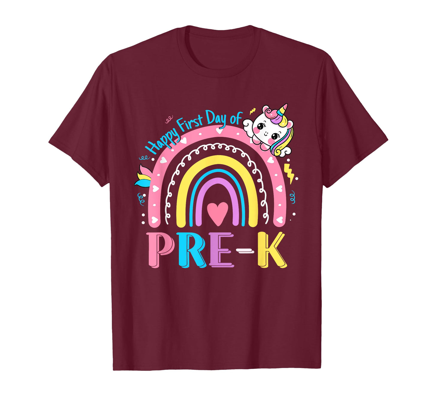 Pre-K First Day to School Pre Kindergarten Unicorn Girl Kids T-Shirt