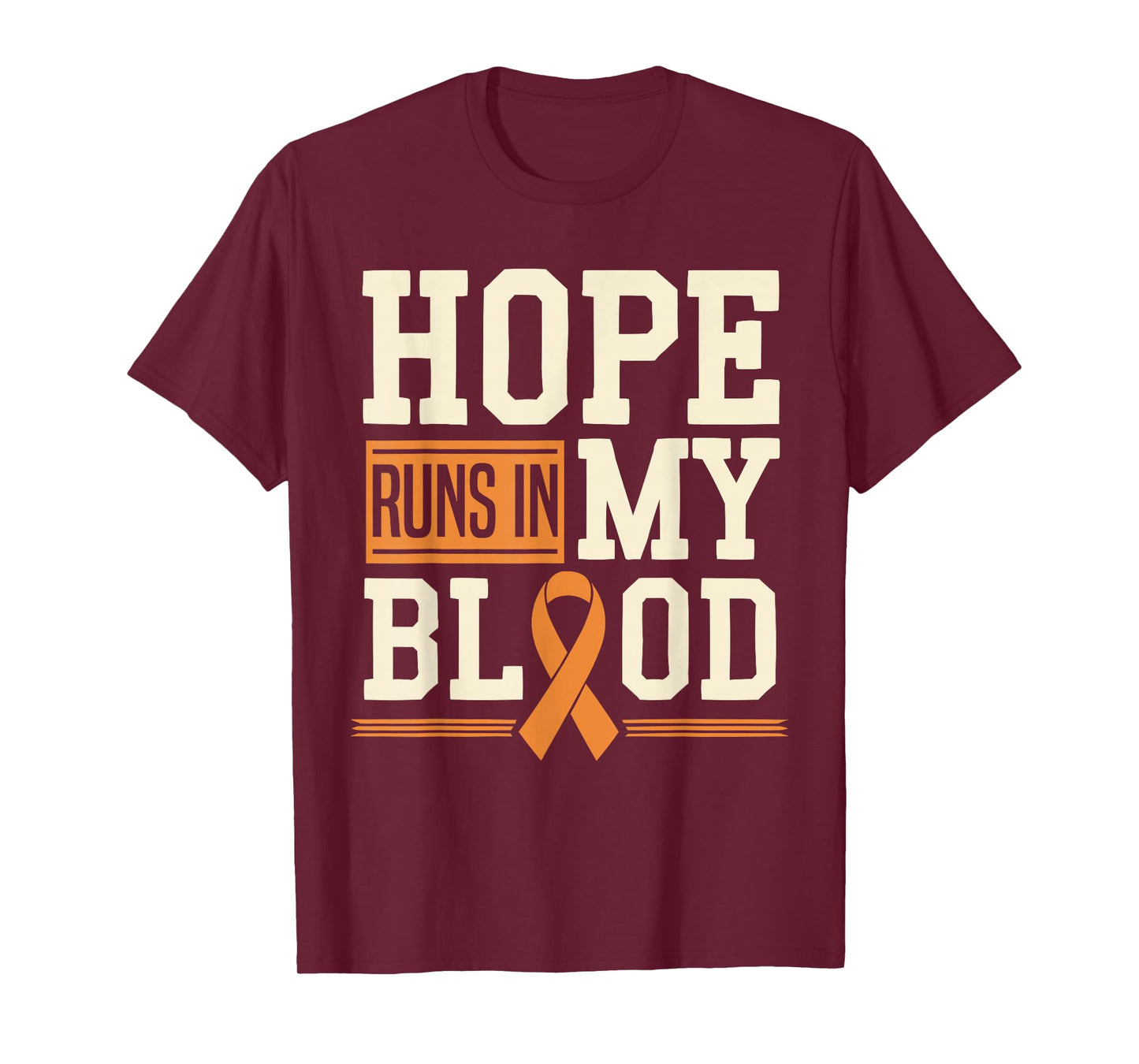 Bone Marrow Orange Ribbon Acute Myeloid Leukemia Awareness T-Shirt