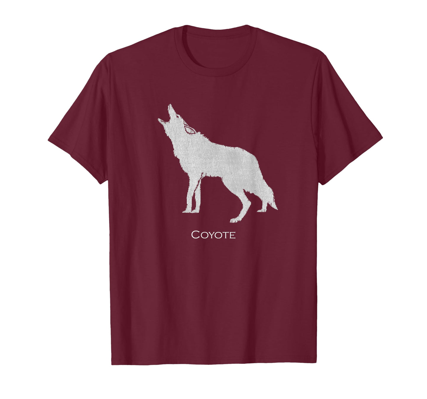 Howling Coyote Drawing Silhouette Style T-Shirt