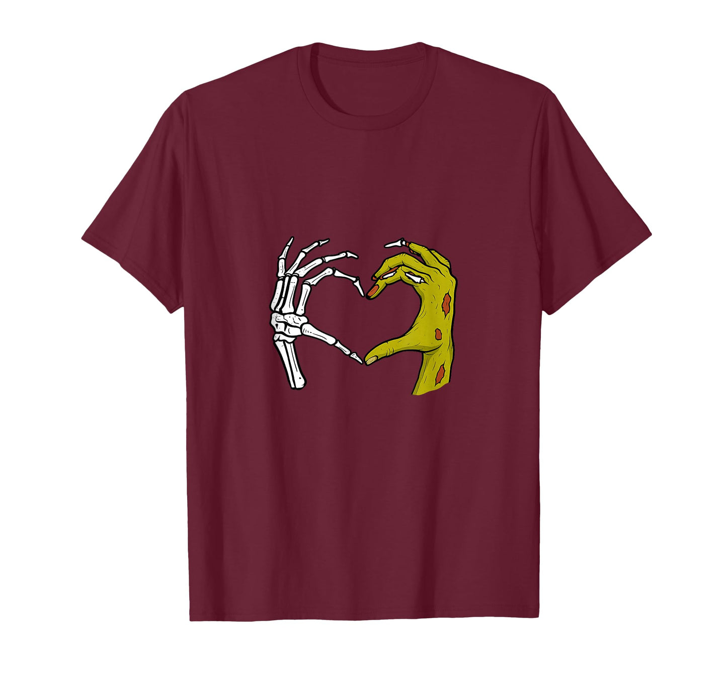 Skeleton Hands Zombie Heart Sign Retro Halloween Costume T-Shirt