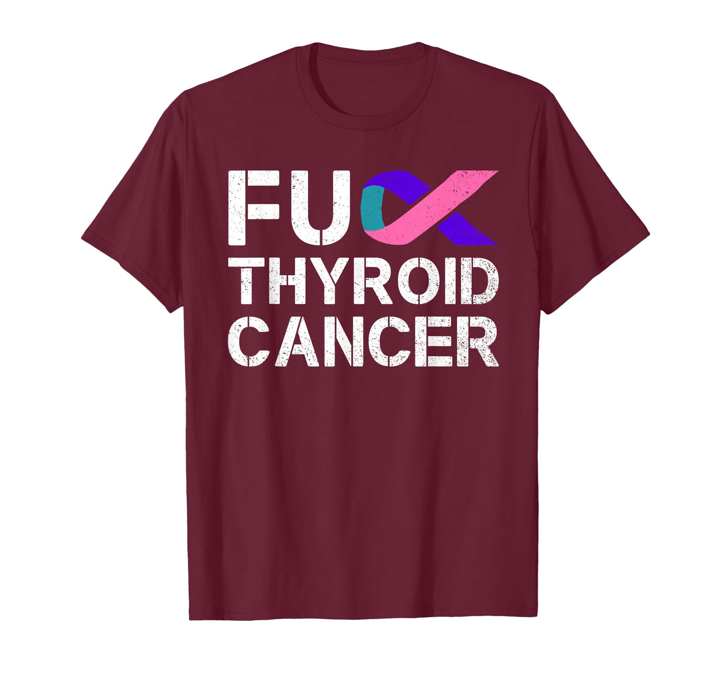 Fuck Thyroid Cancer Awareness Month Ribbon Survivor Fighter T-Shirt