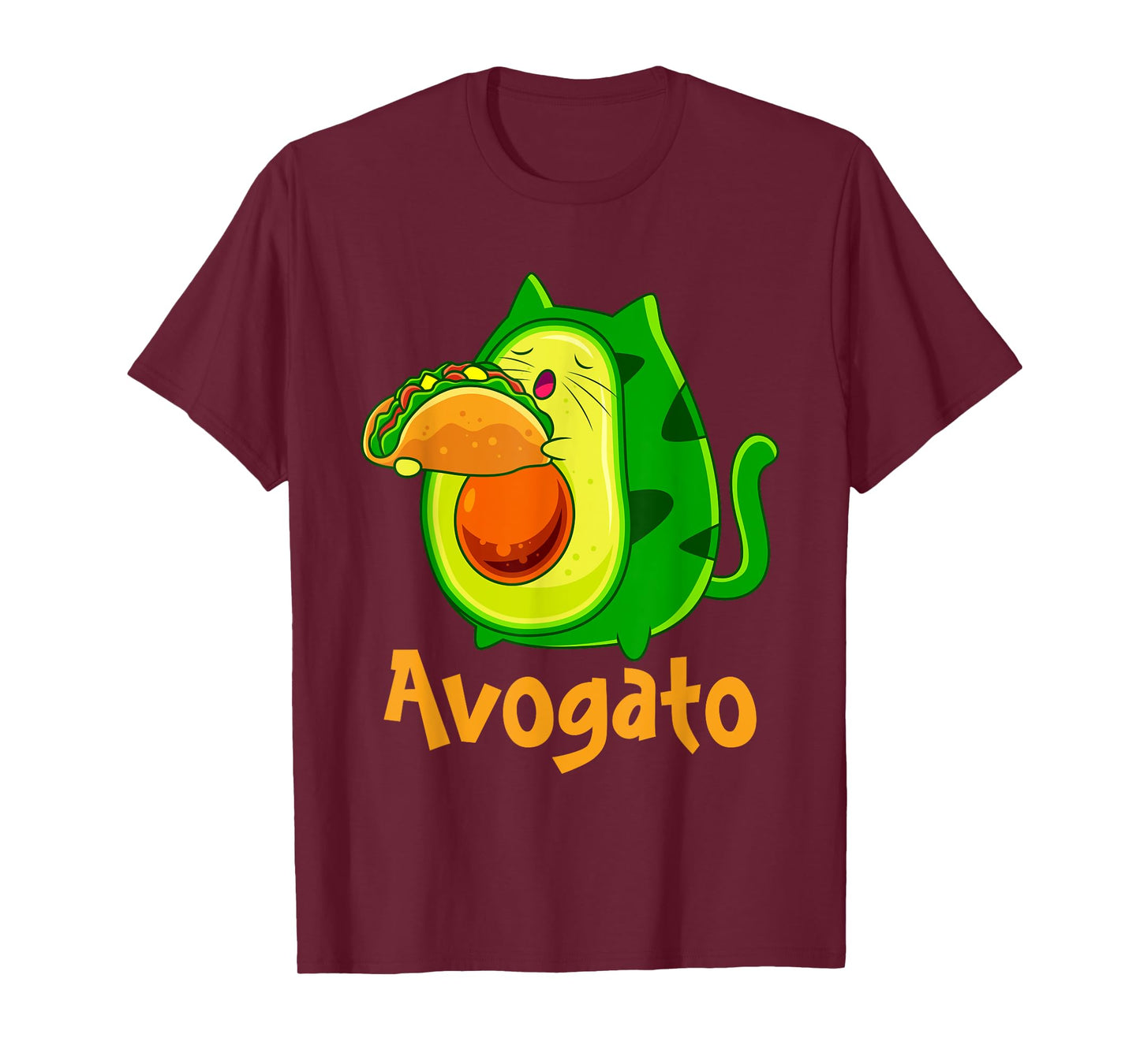 Avogato Avocato Cats Avocado with Taco Vegan Kitten T-Shirt