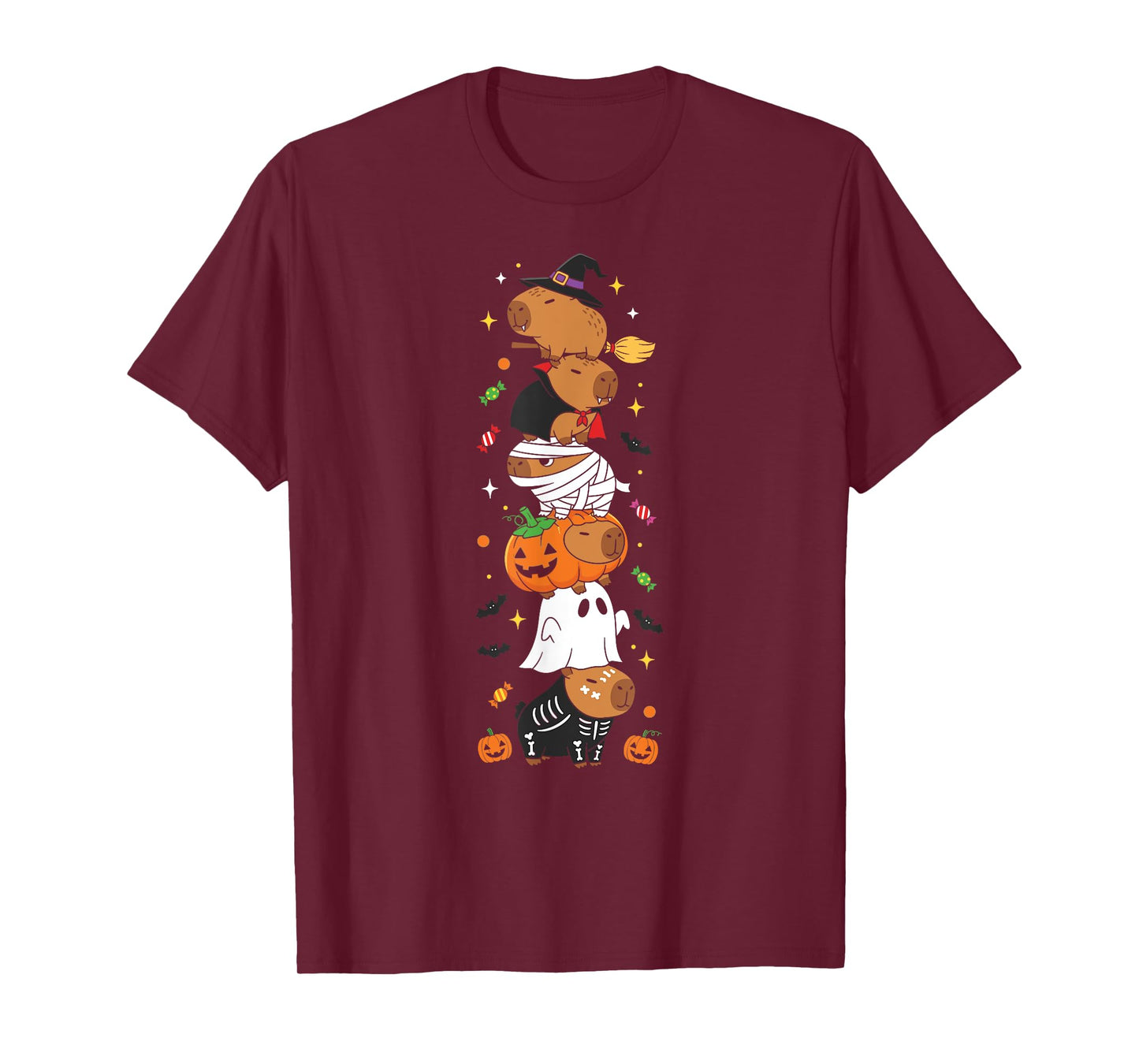 Capypara Witch Vampire Ghost Halloween Kids Mens Womens T-Shirt