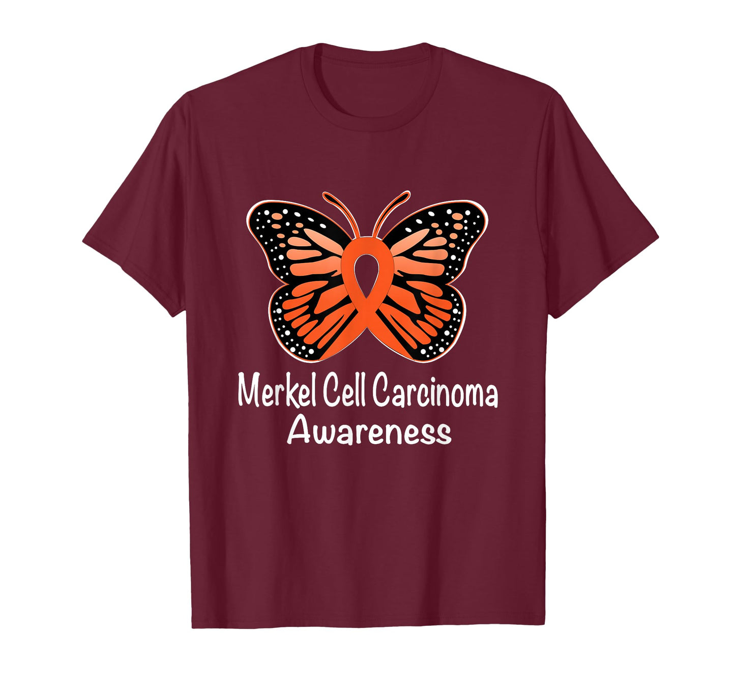 Merkel Cell Carcinoma Awareness Warrior Orange Ribbon T-Shirt