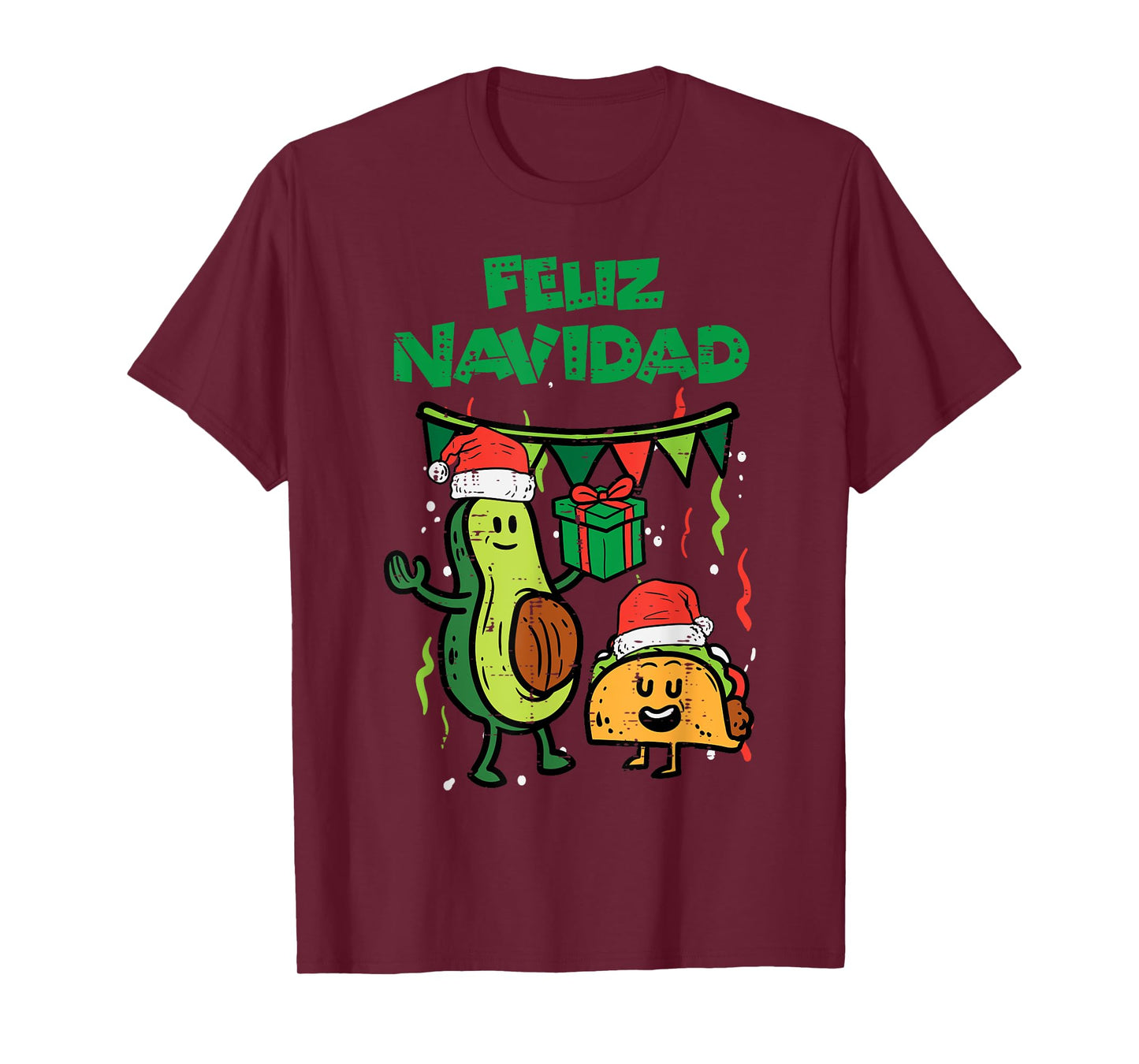 Feliz Navidad Avocado Tacos Mexican Christmas Men Women Kids T-Shirt
