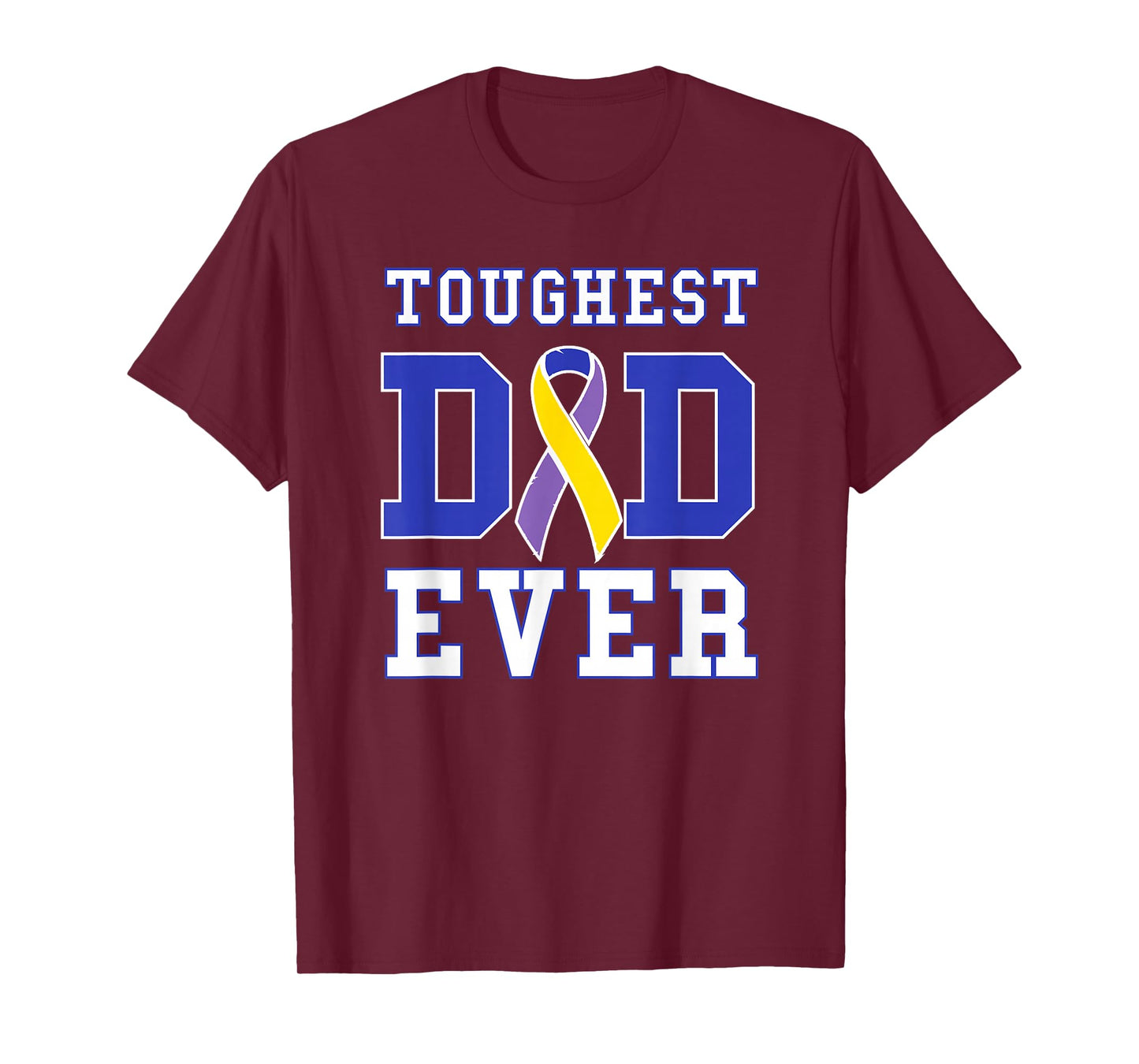 Toughest Dad Ever - Bladder Cancer Awareness Ribbon T-Shirt