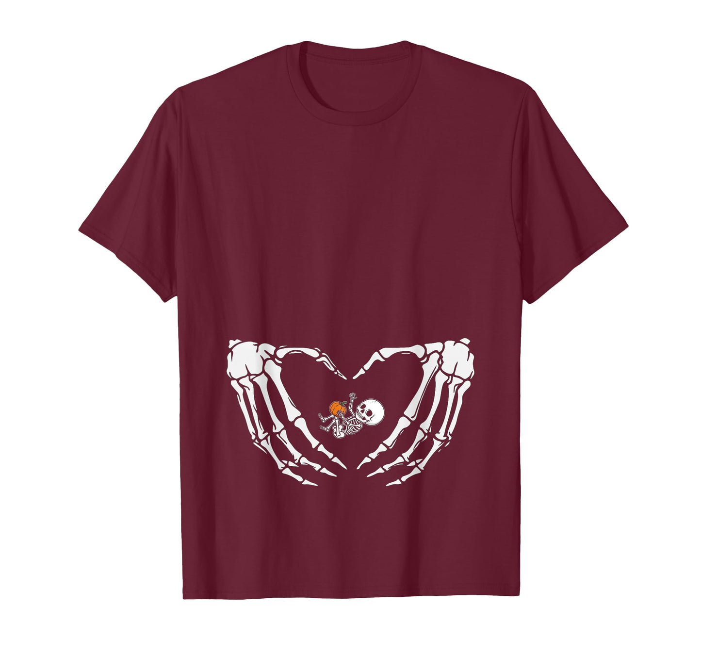 Baby Skeleton Heart Hand Halloween X-ray Pregnancy Spooky T-Shirt