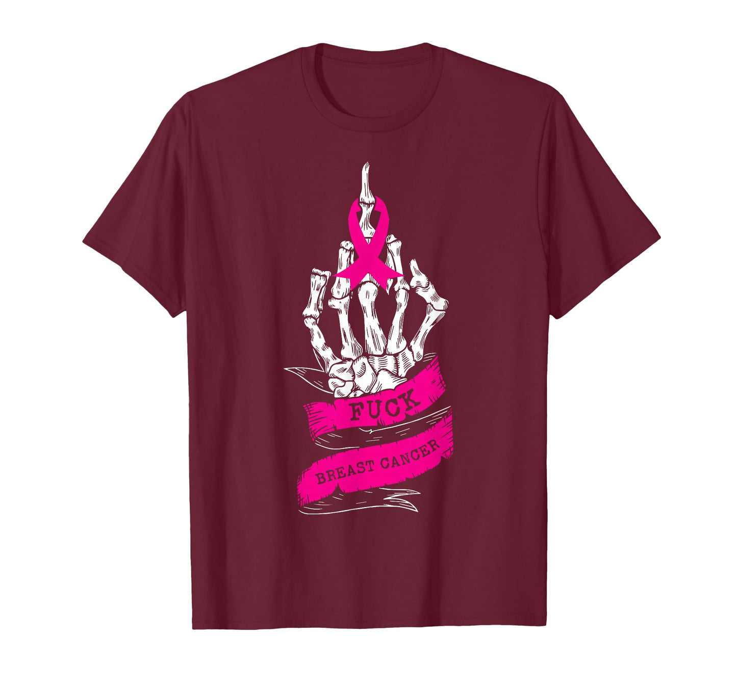 Skeleton Hand Fuck Pink Funny Breast Cancer Awareness Gifts T-Shirt