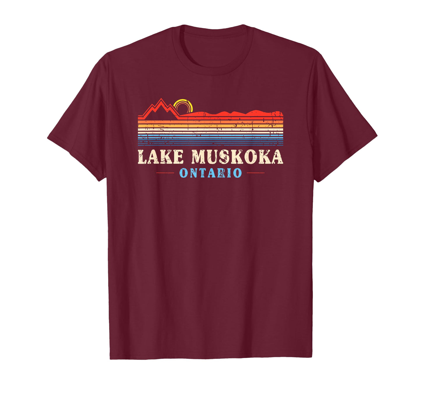 Lake Muskoka Ontario Vintage Retro Sunset T-Shirt