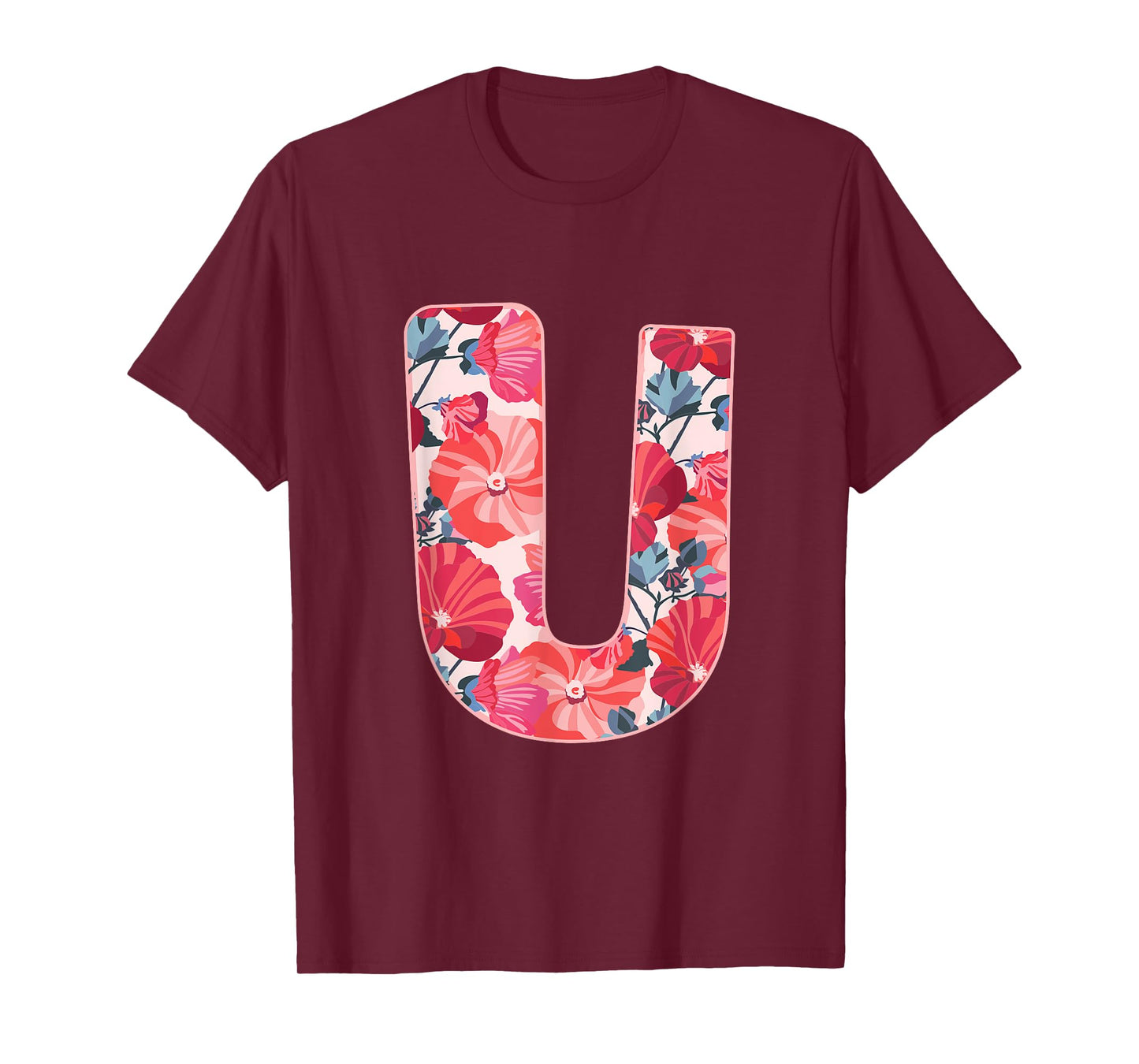 Letter U Sign Alphabet Last Name Vowels Flower Nature Gift T-Shirt