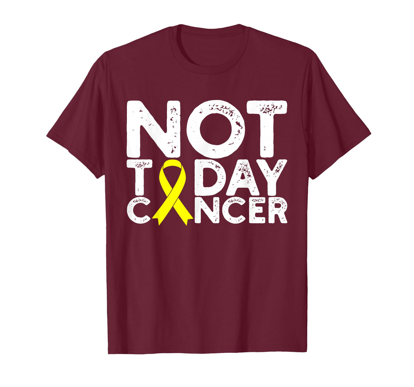Bone Cancer Awareness Not Today Cancer Yellow Ribbon Sarcoma T-Shirt