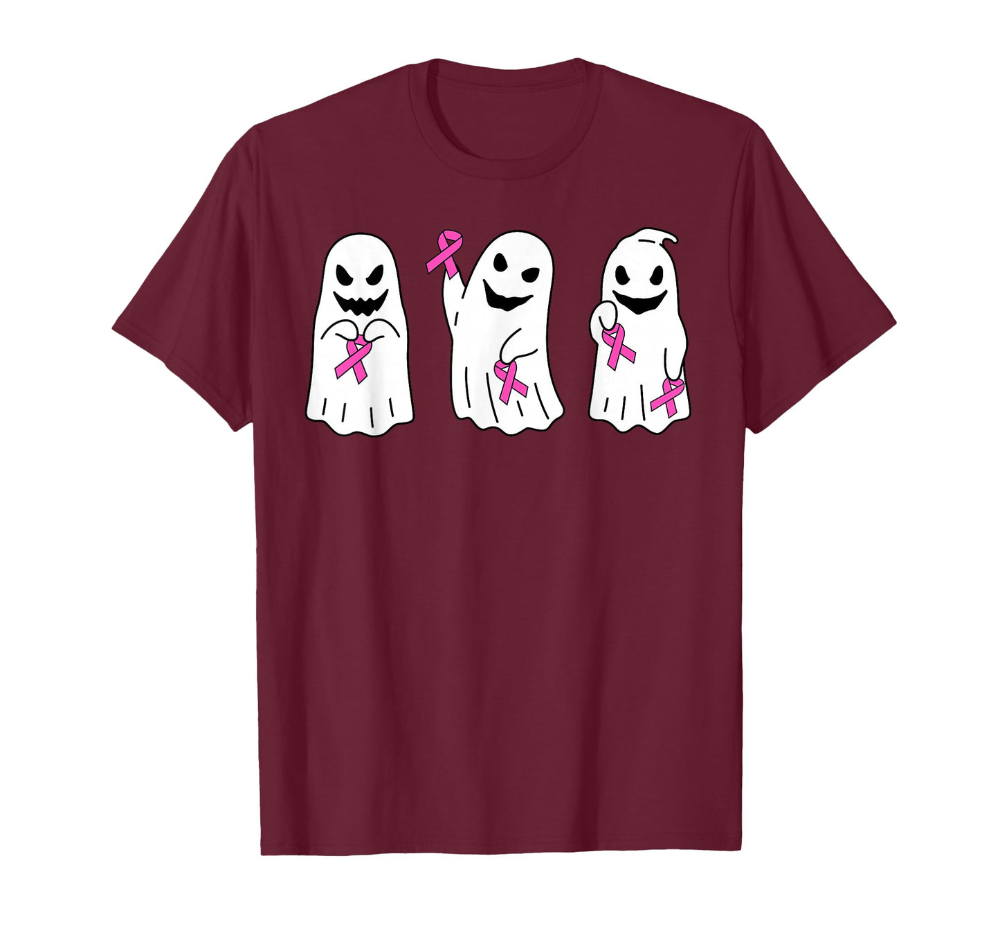 Pink Ribbon Breast Cancer Awareness Ghost Women Kids Toddler T-Shirt