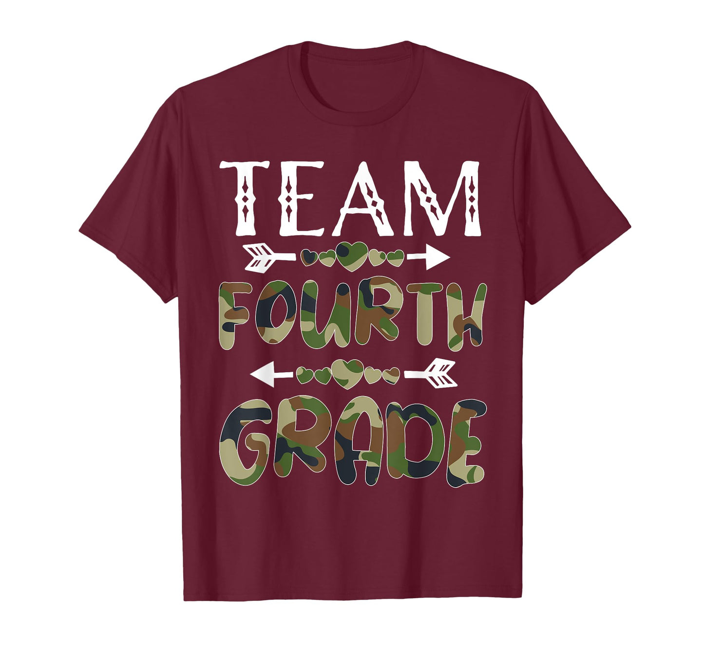 Team Fourth Grade Back To School 1st Day Camo Teachers Men Women Girls Kids T-Shirt