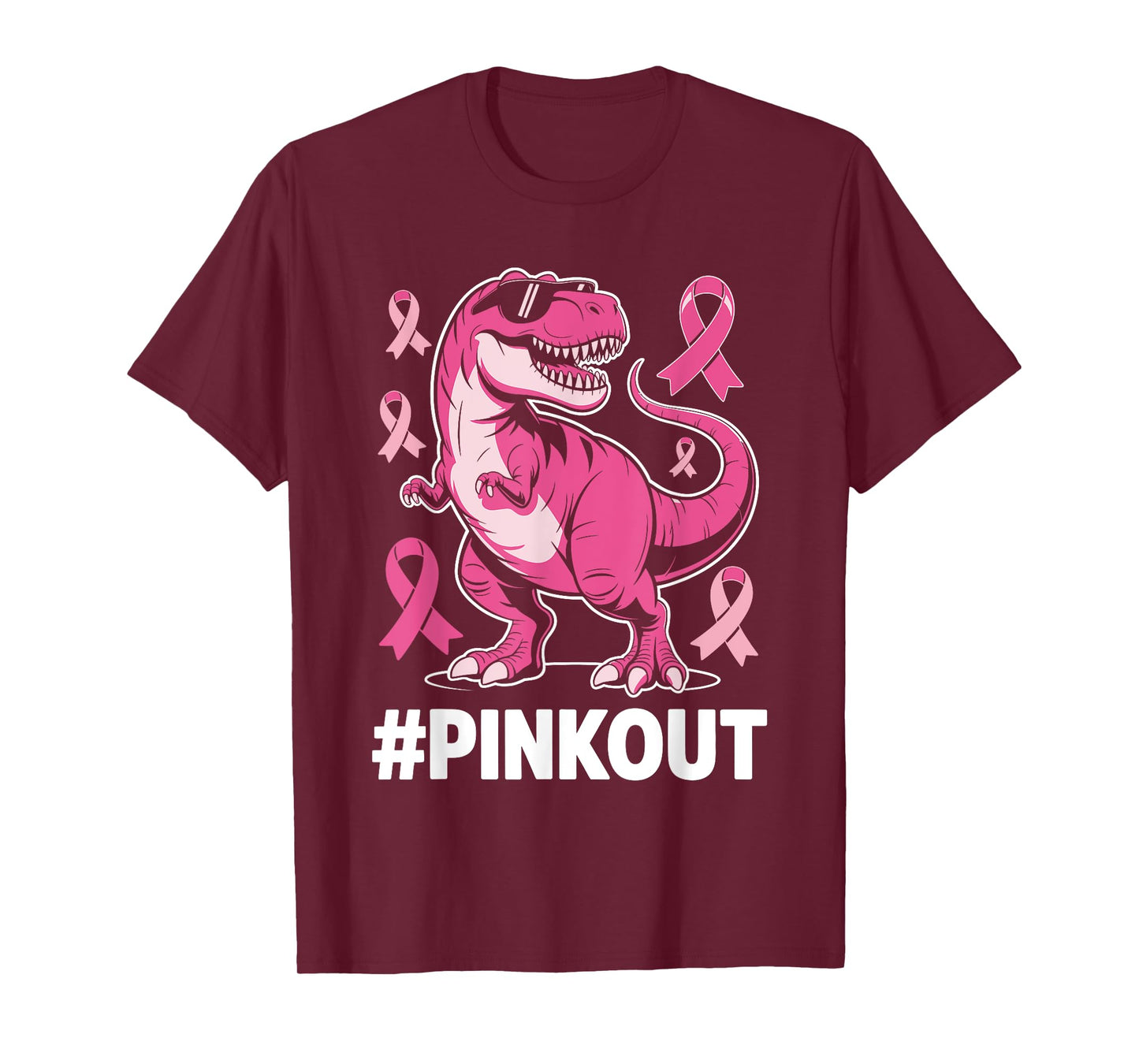 Pink Dinosaur PinkOut Breast Cancer Awareness Men Women Kids T-Shirt