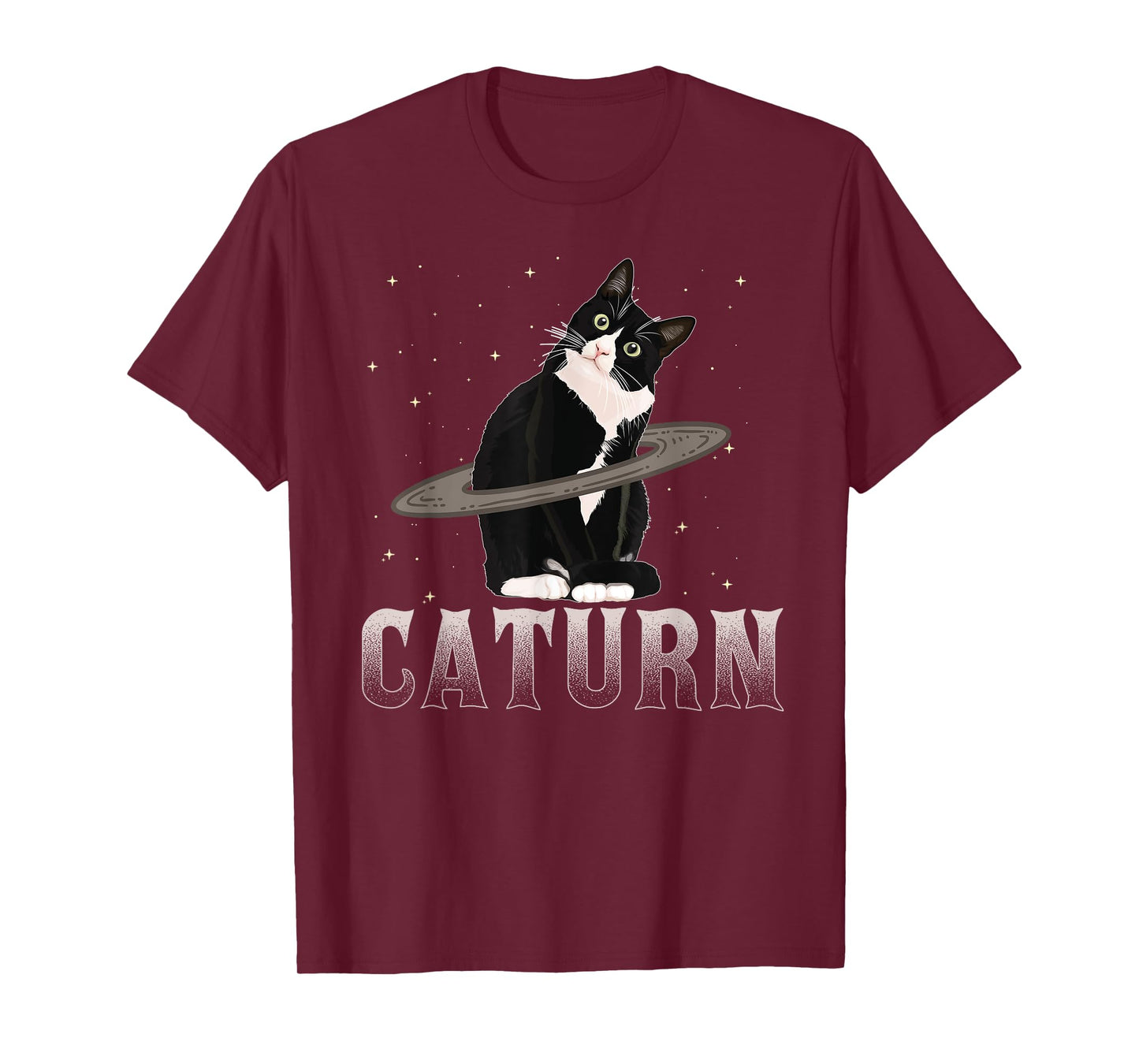 Caturn T-Shirt Cat Mom Cat Dad Space Cat Shirt T-Shirt for Men Women Kids