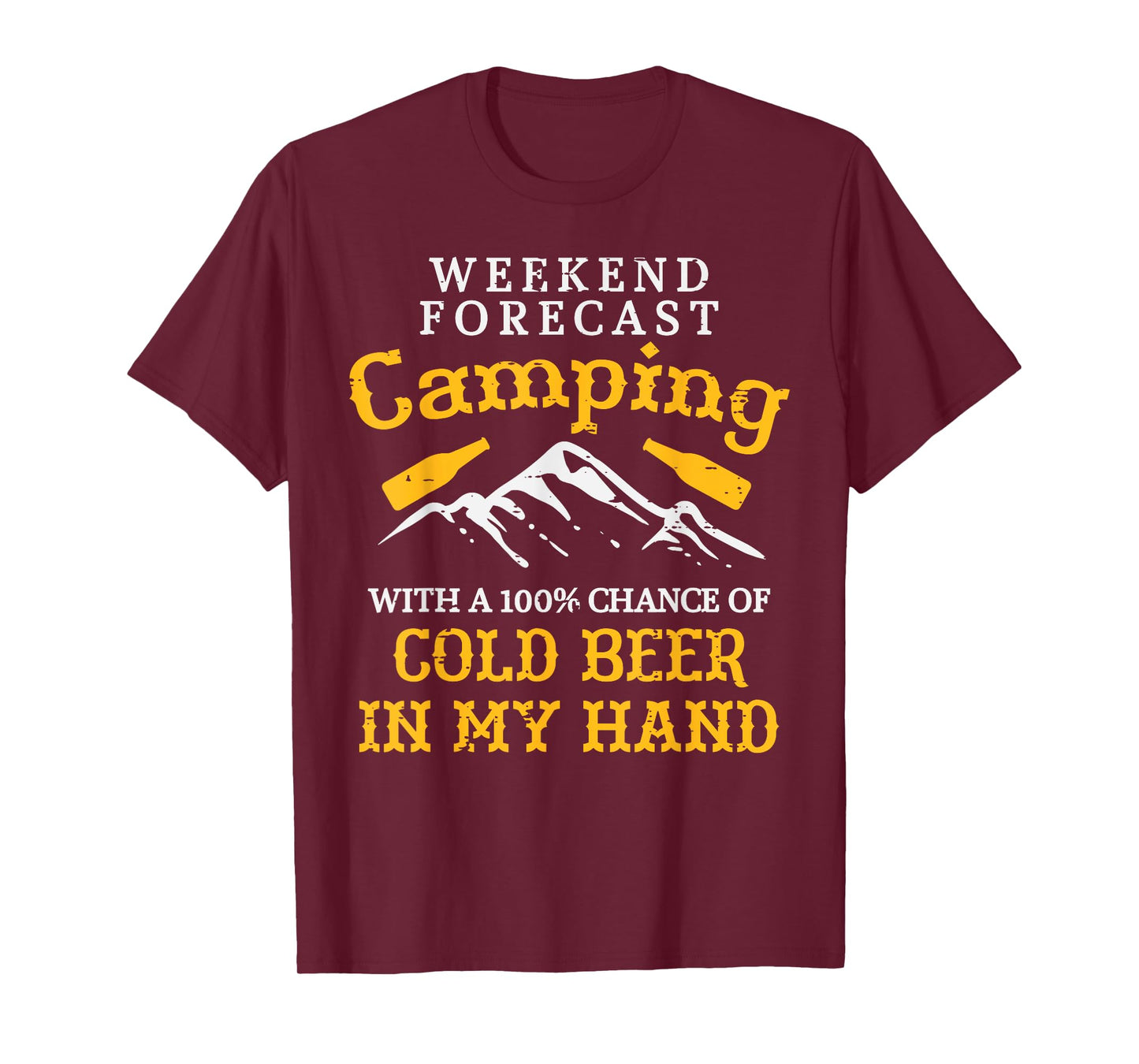 Weekend Forecast Camping Funny Camp Camper Dad Men T-Shirt