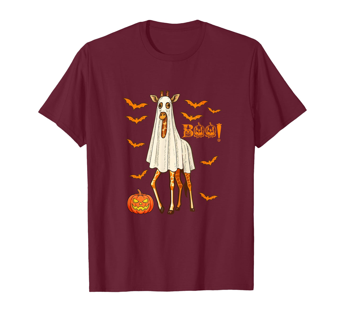 Boo Halloween Giraffe Cosplay Ghost Costume Animal Lover T-Shirt