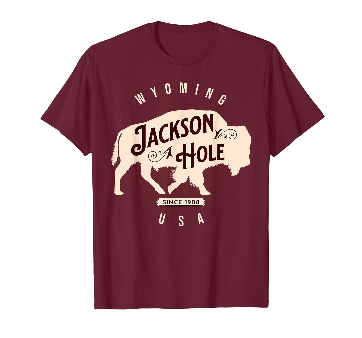 Jackson Hole Wyoming Buffalo Nature Outdoors Vintage T-Shirt