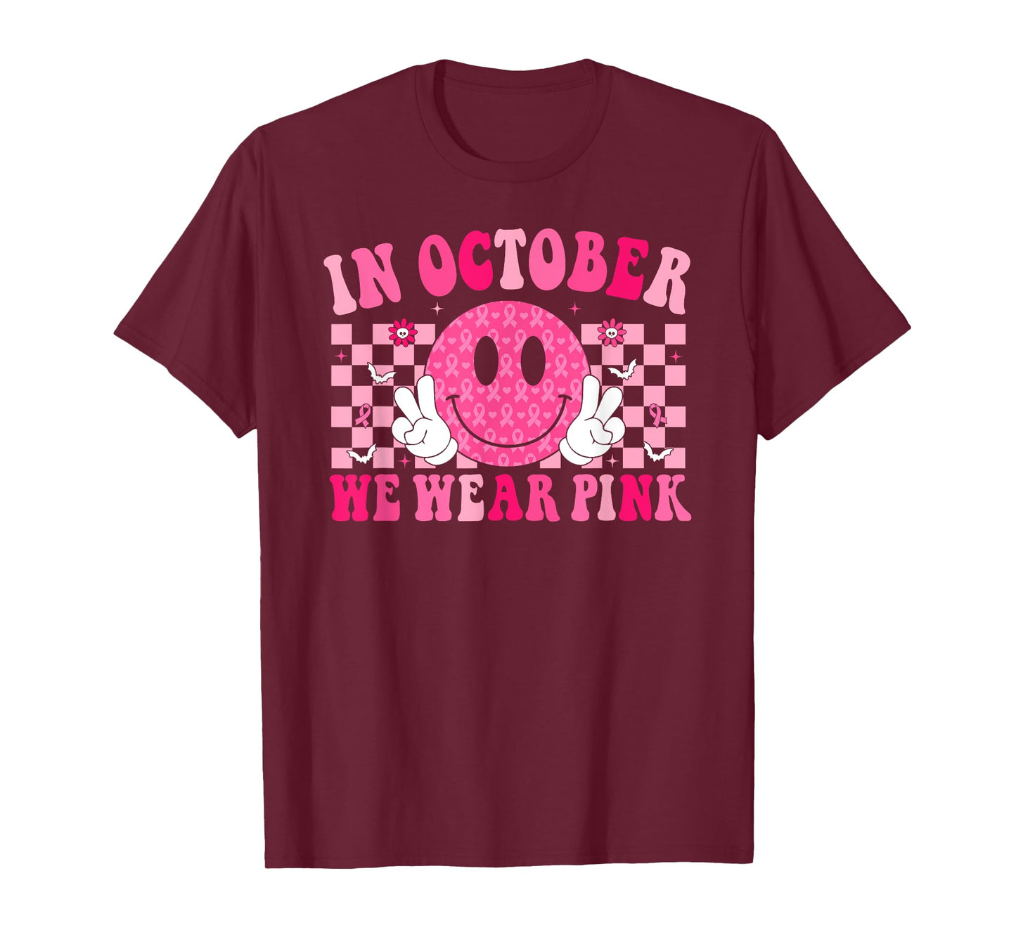 Breast Cancer Shirt Women Retro In October We Wear Pink T-Shirt
