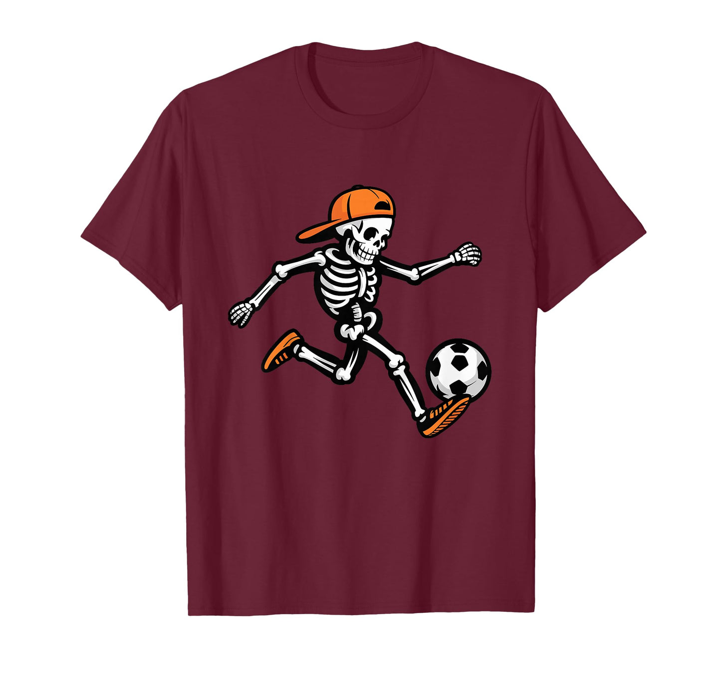 Kids Funny Halloween Skeleton Soccer Football Costume T-Shirt