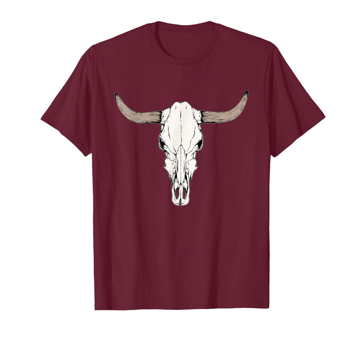 Cow Bull Cattle Skull Head Western Vintage Animal Graphic T-Shirt