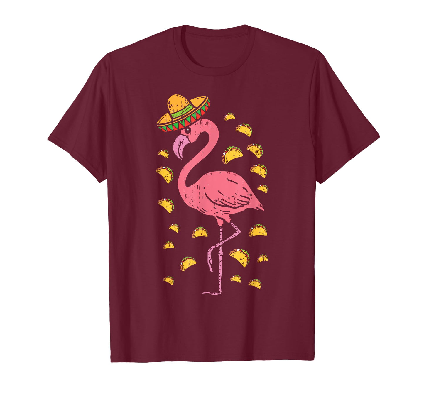 Flamingo Sombrero Tacos Cinco De Mayo Fiesta Mexican T-Shirt