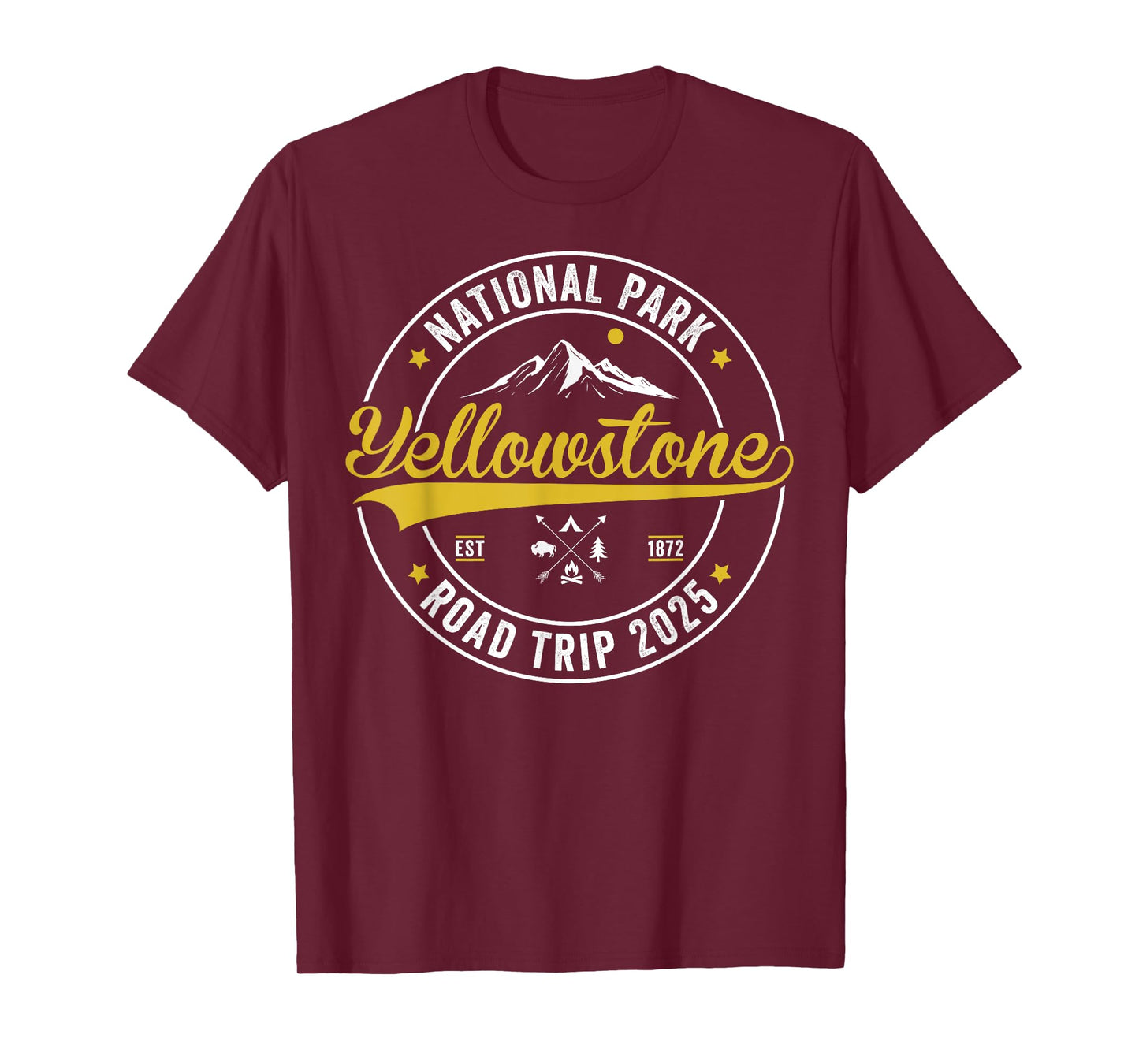 Yellowstone National Park Hiking Outdoor Family Trip 2025 T-Shirt