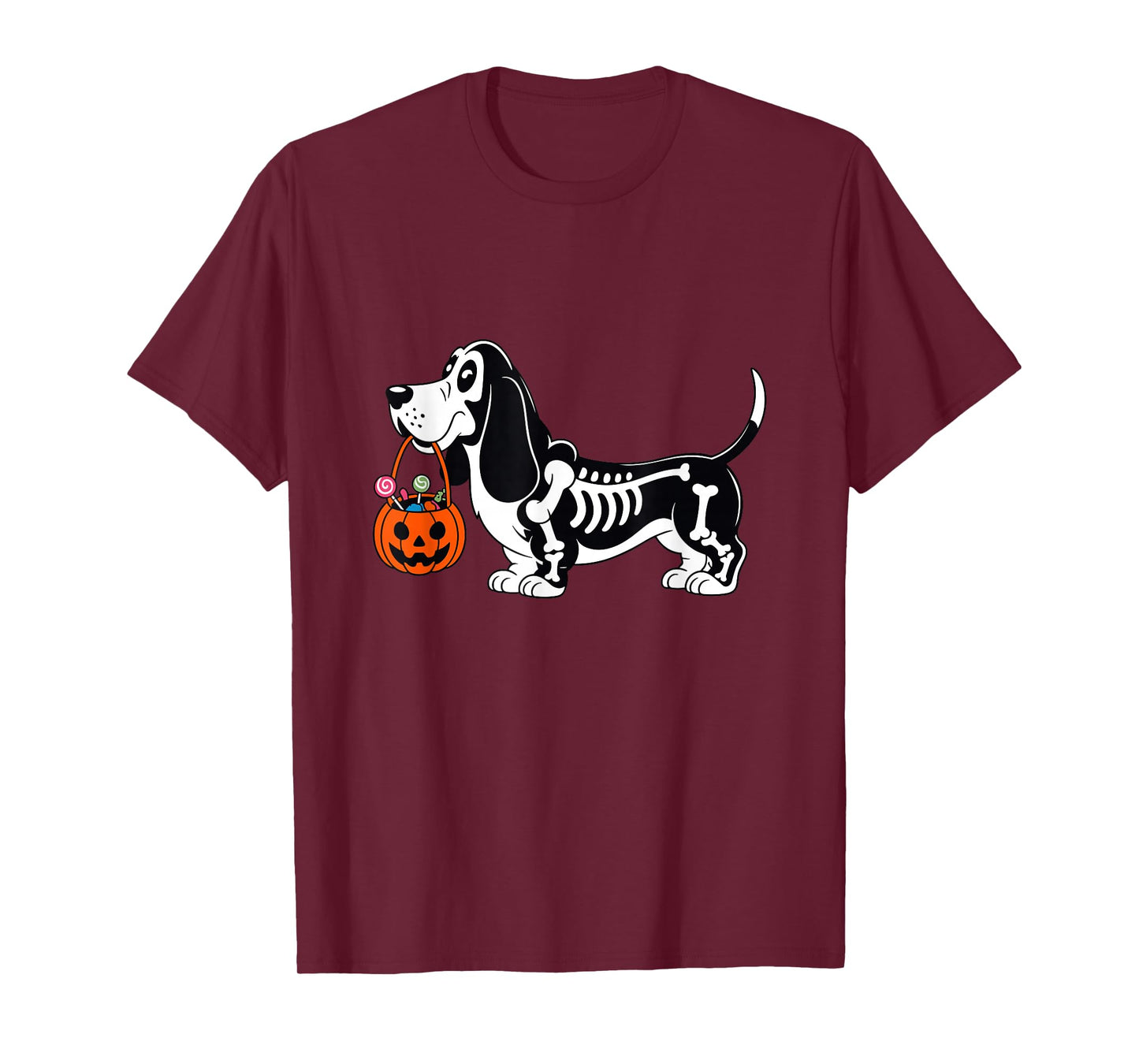 Funny Skeleton Basset Hound Halloween Basset Hound Dog Mom T-Shirt