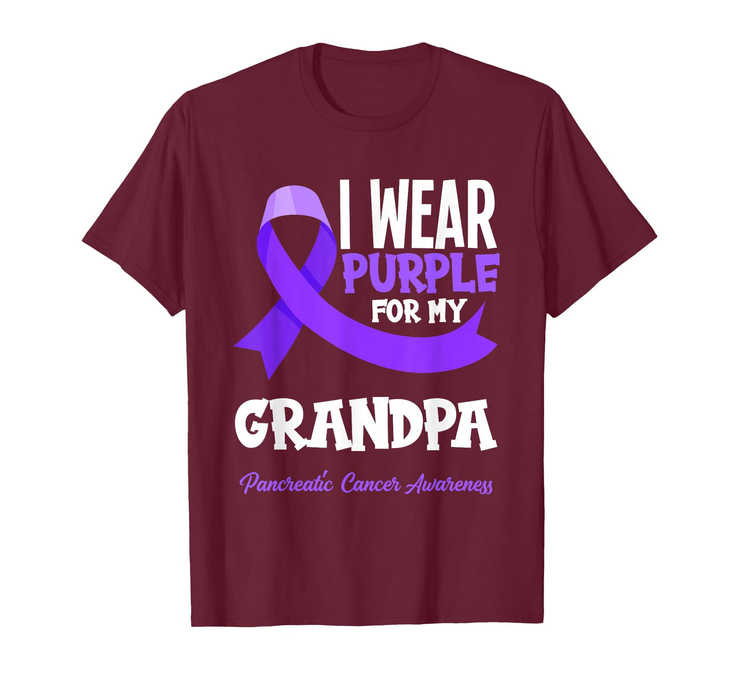 I Wear Purple For My Grandpa Pancreatic Cancer Awareness T-Shirt