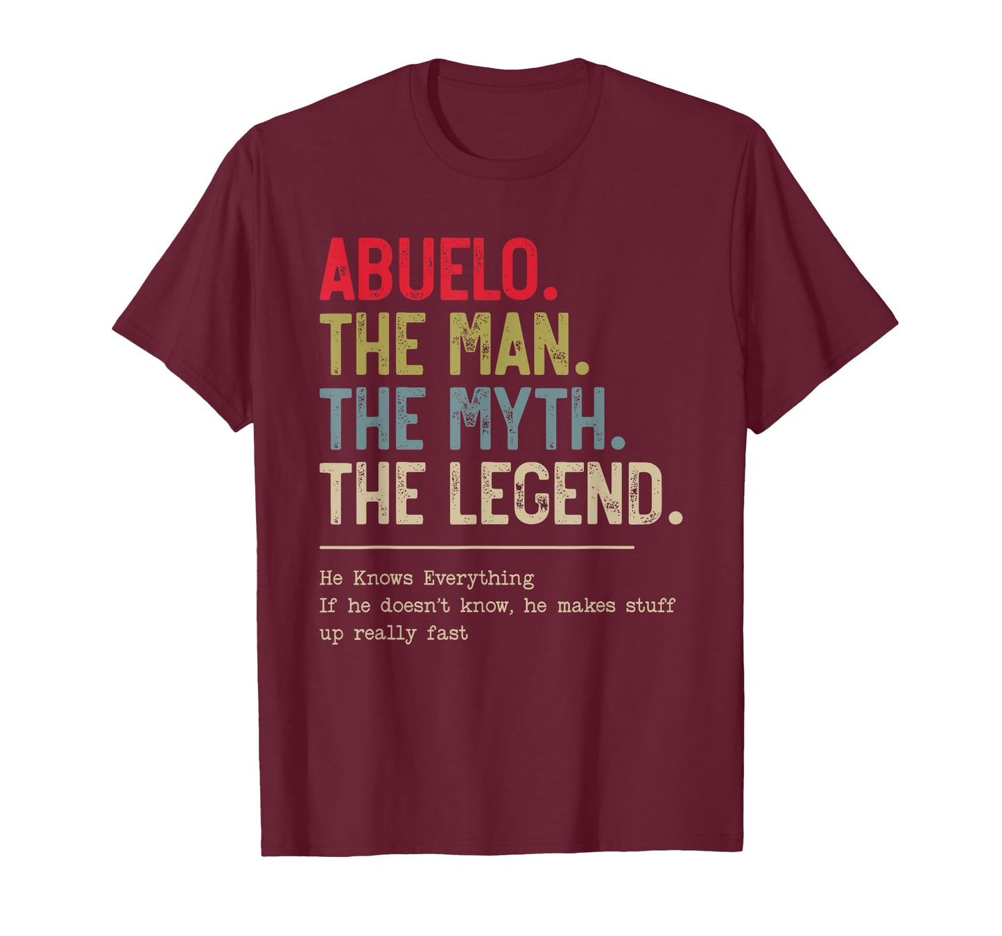 Abuelo The Man The Myth The Legend He Knows Everything T-Shirt