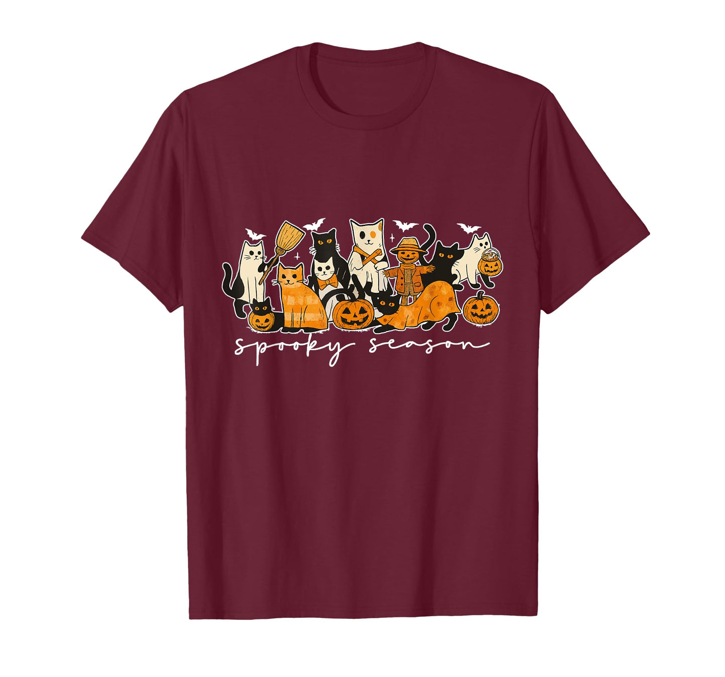 Spooky Season Halloween Black Cat Pumpkin Cat Lover Cozy T-Shirt