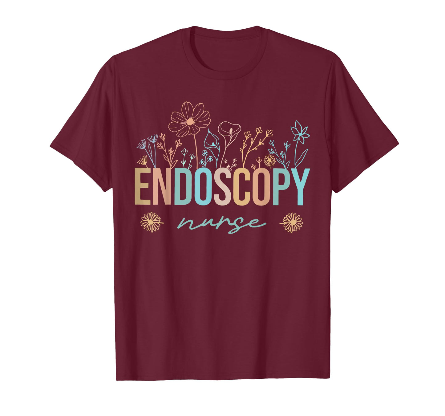 Retro Wildflower Endoscopy Nurse Nursing Nurse Appreciation T-Shirt