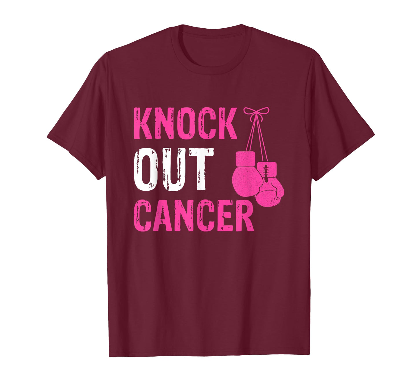Knock Out Boxing Fight Pink Ribbon Breast Cancer Awareness T-Shirt