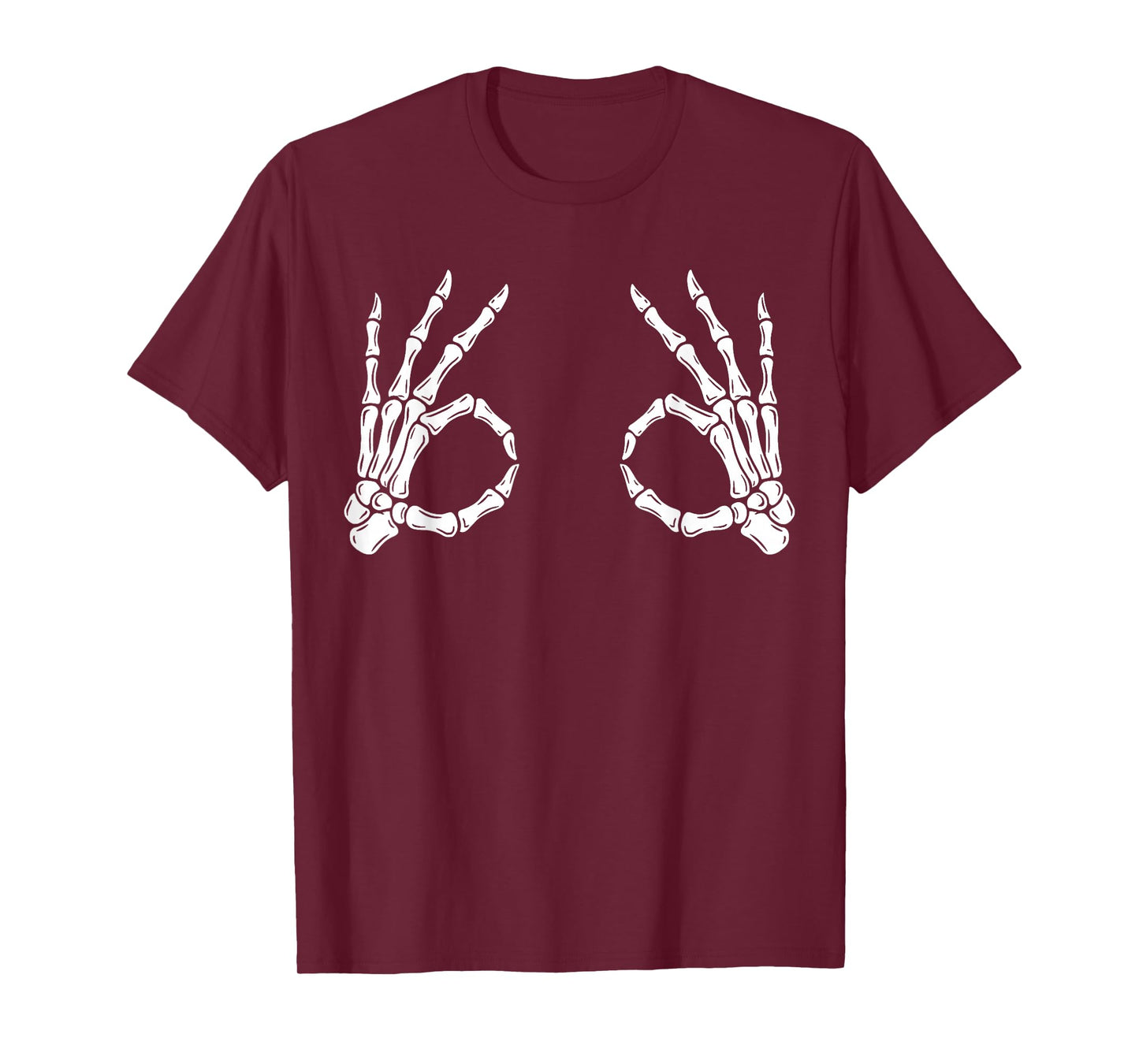 Halloween Women's Boob Skeleton Hand Funny Costume Party T-Shirt