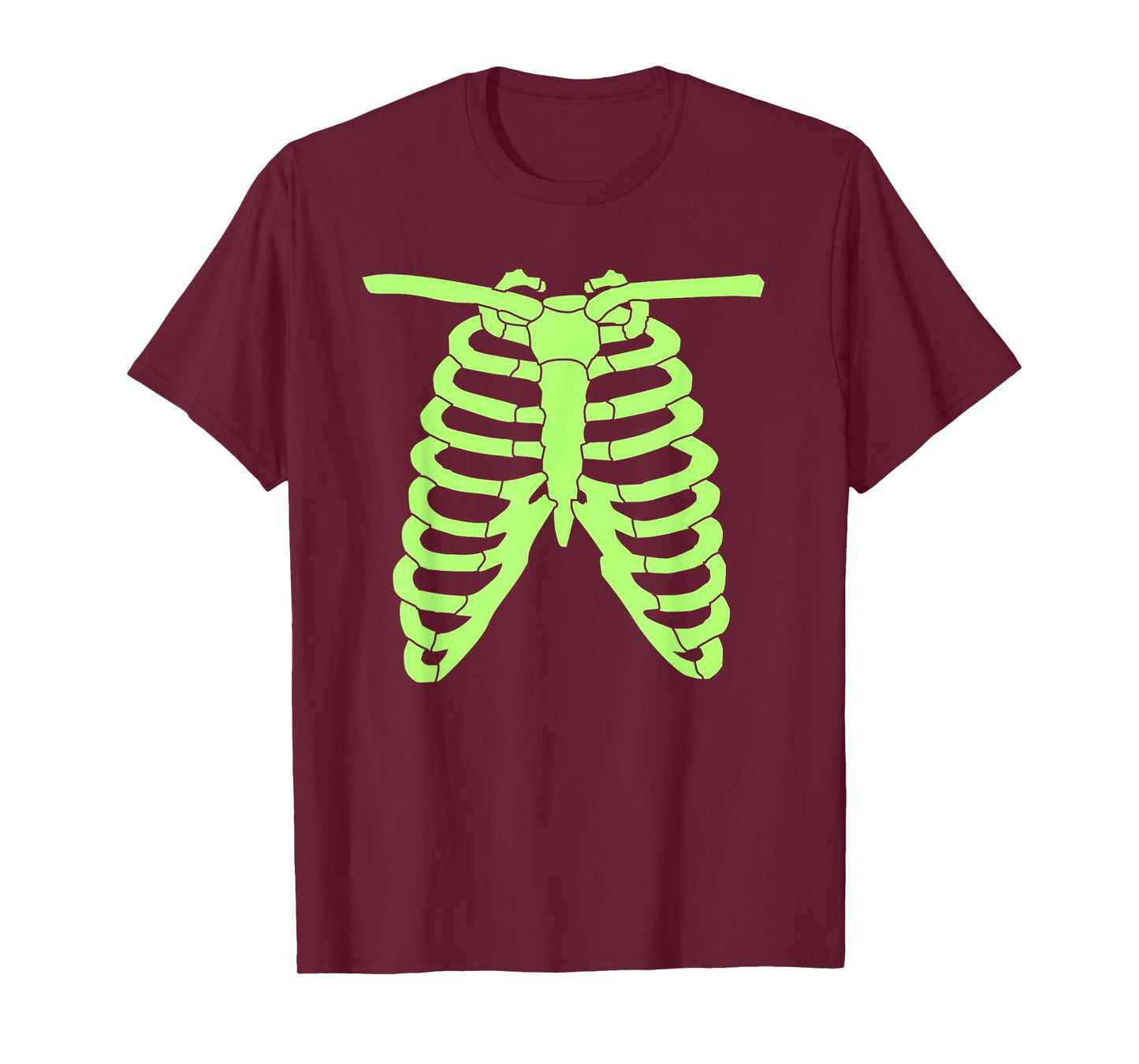 Glowing Green Skeleton Bones Halloween T-Shirt