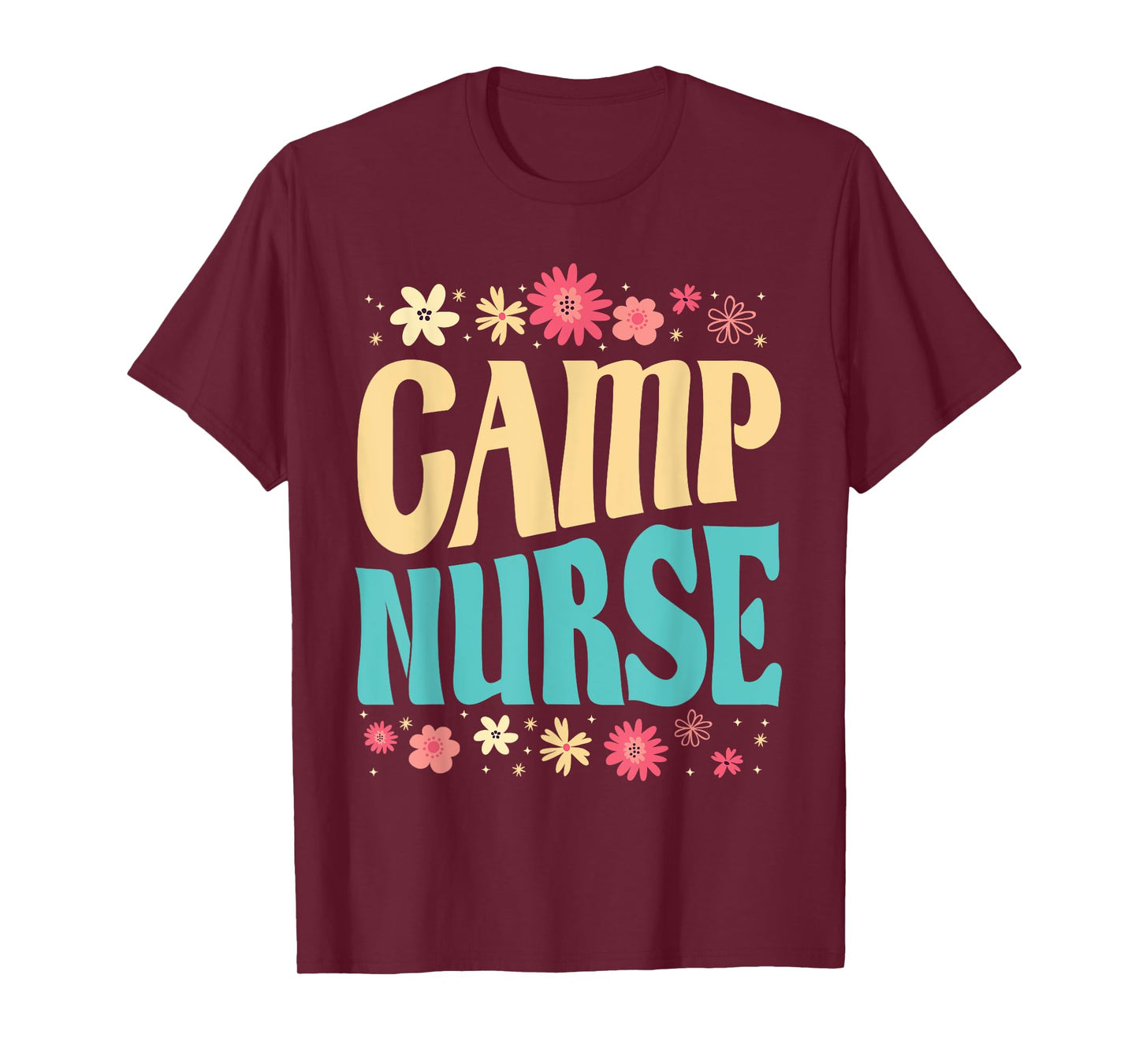 Camp Nurse Floral Outfit Summer Camping Registered Nurses T-Shirt for Men Women