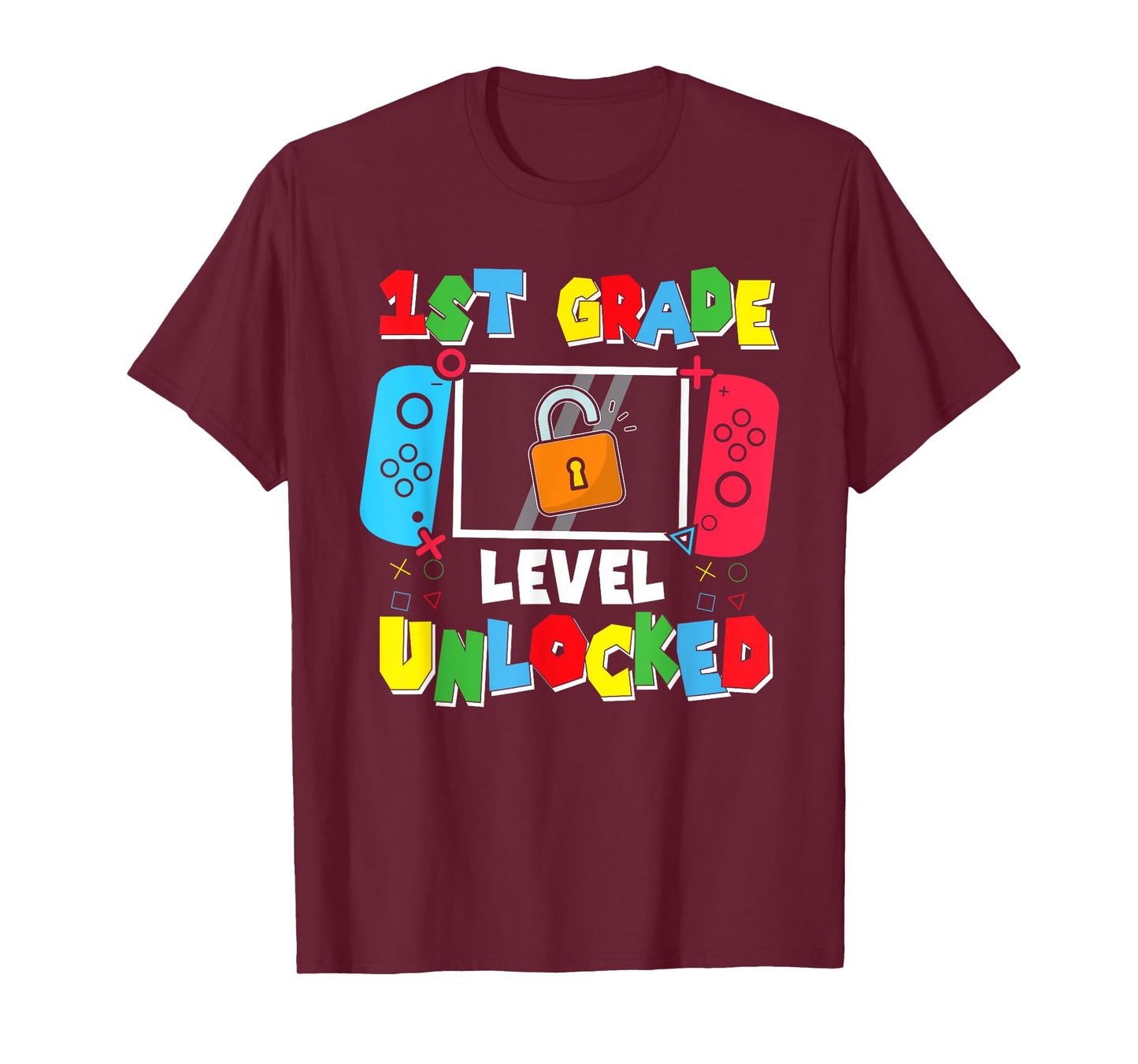 1st Grade Level Unlocked Back to School First Day Gamer Boys T-Shirt