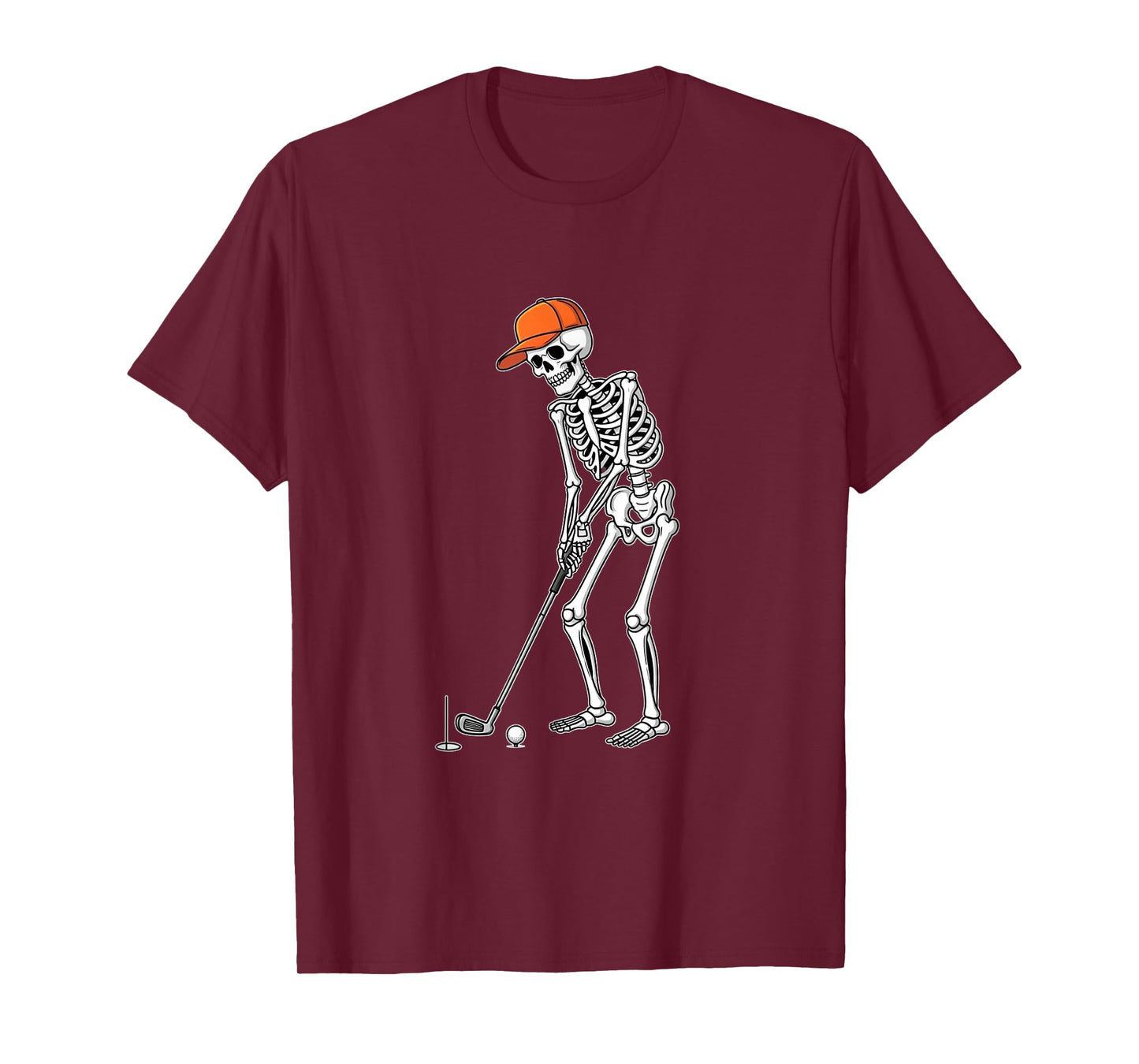 Skeleton Golf Halloween Golfer Golf Player Funny Men Dad T-Shirt