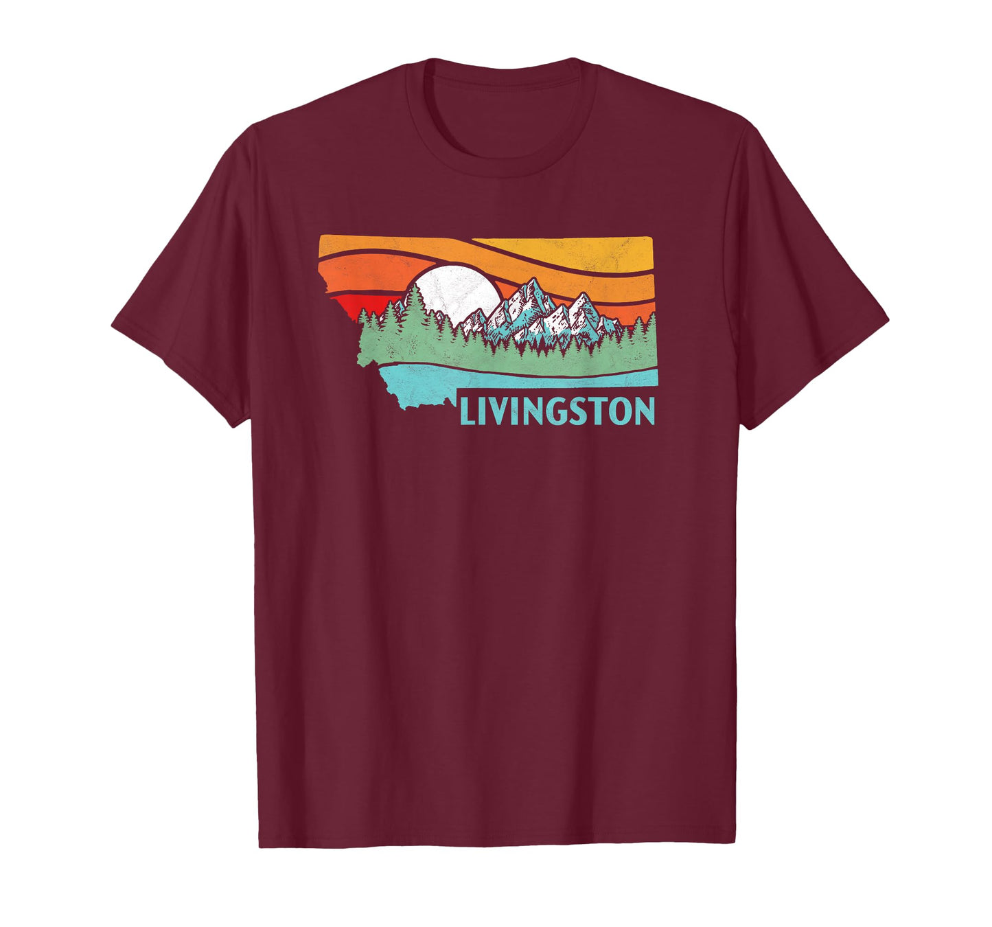 Livingston Montana Outdoors Retro Mountains & Nature Shirt T-Shirt
