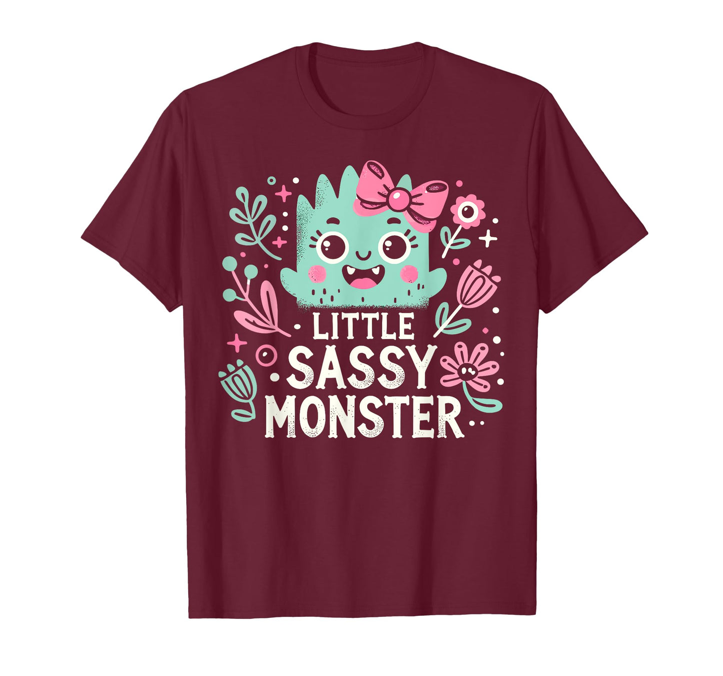 Kids Little Sassy Monster Halloween Costumes Toddler Girls T-Shirt