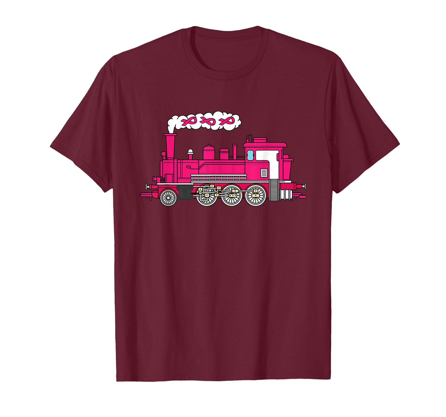 Locomotive Train Pink Ribbon Breast Cancer Awareness T-Shirt